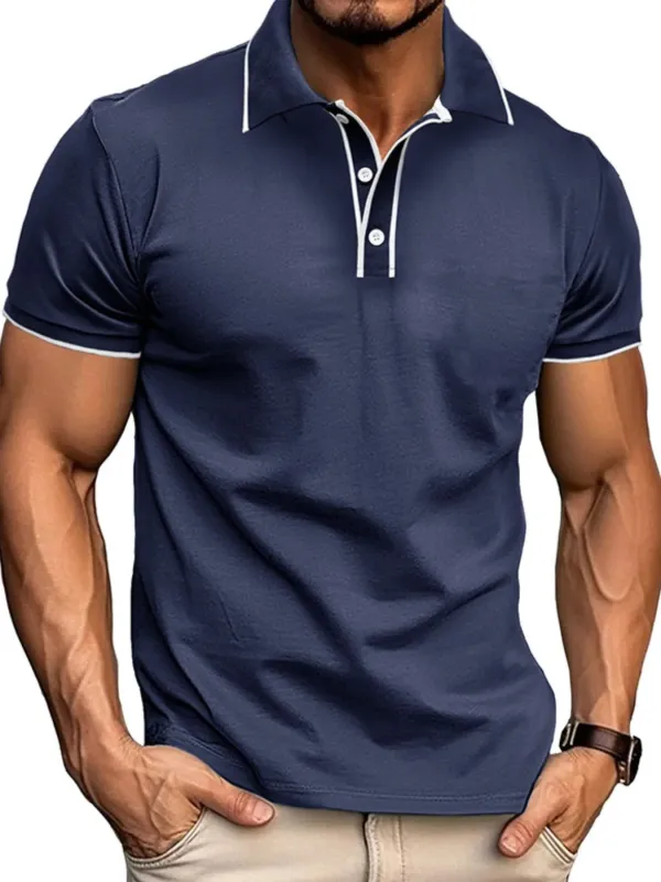 Men's Slim Fit Polo Shirt with Contrast Trim sold by Gigi Laurent