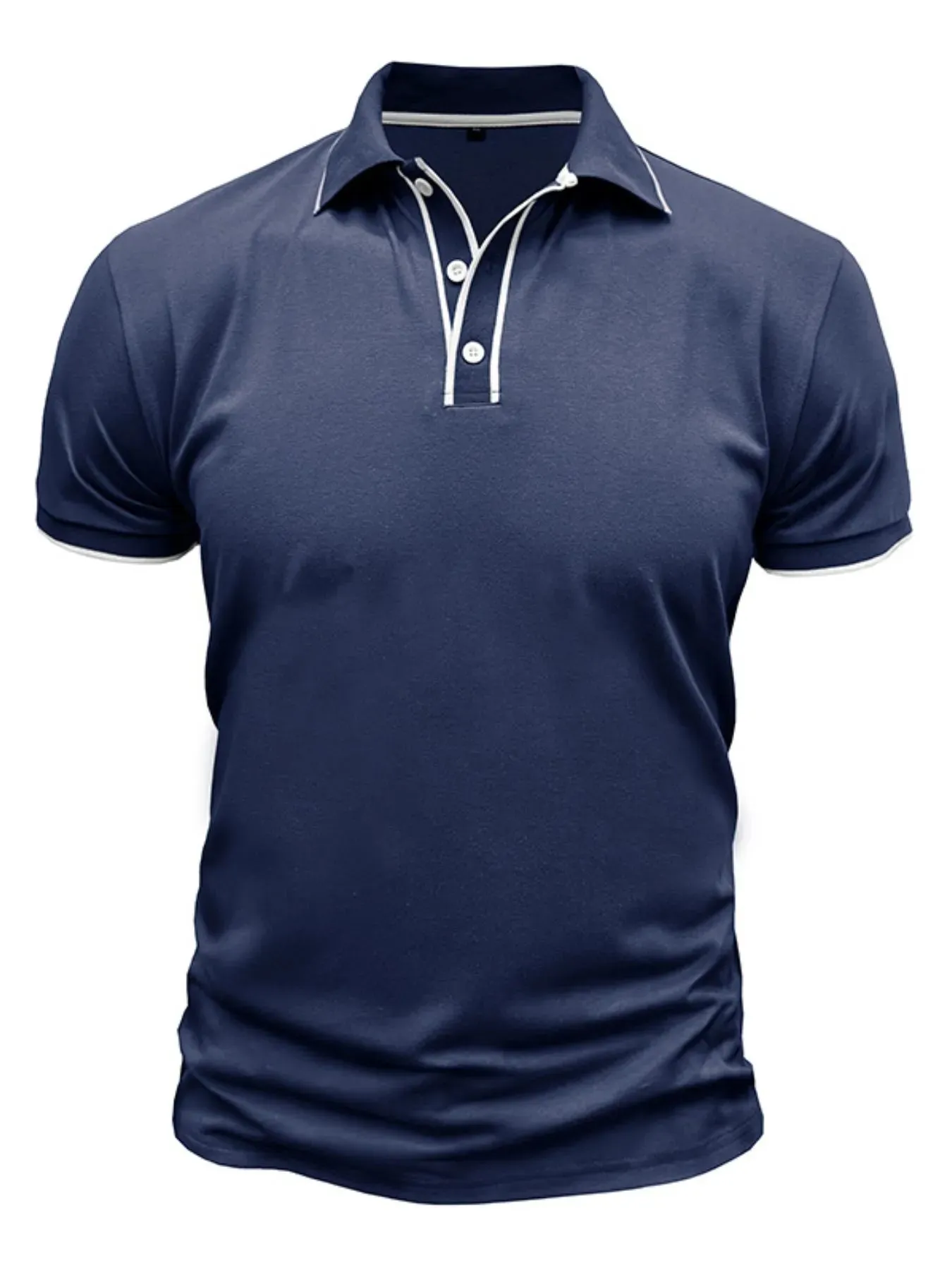 Men's Slim Fit Polo Shirt with Contrast Trim sold by Gigi Laurent product image thumbnail 3