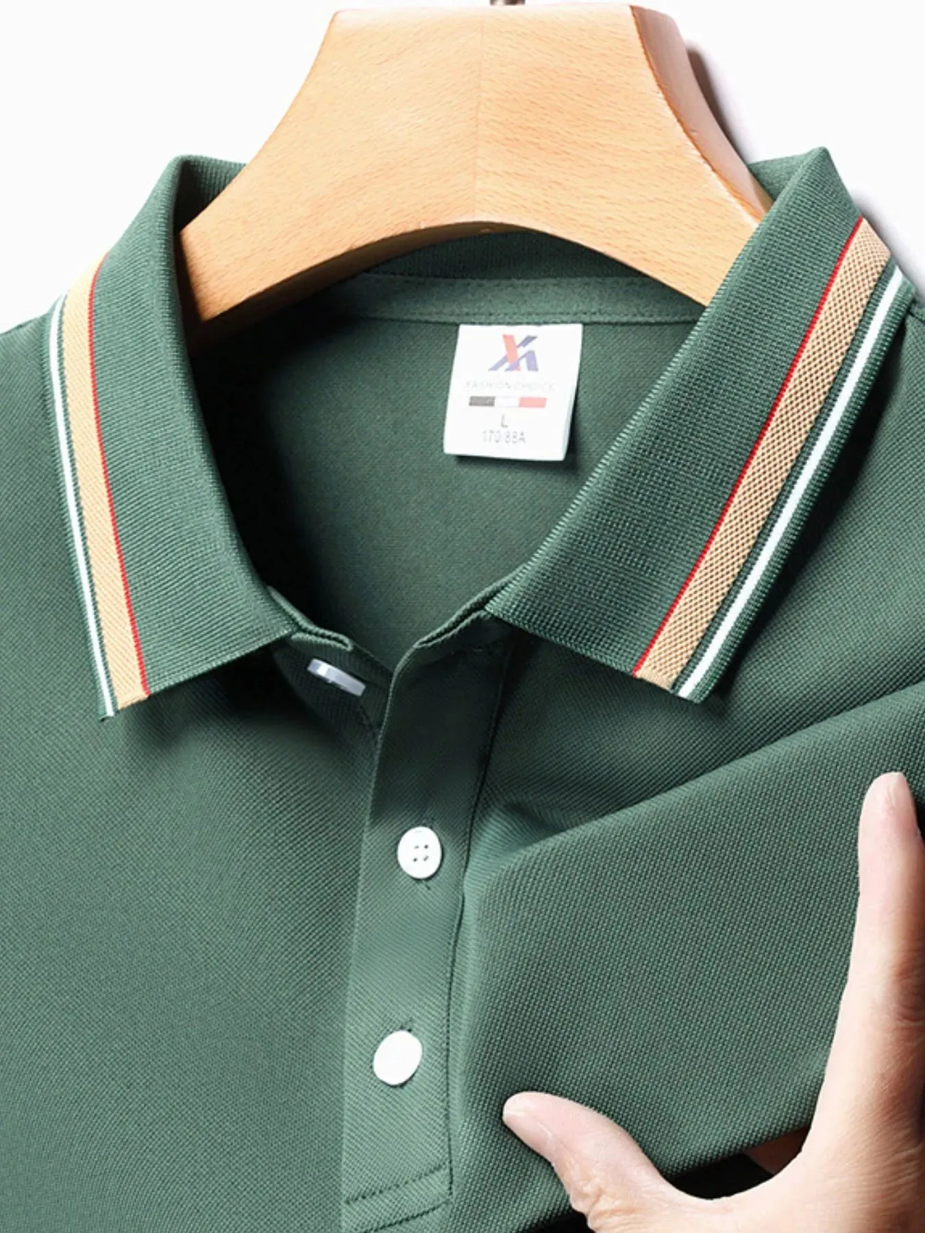 Men's Plus Size Classic Striped Collar Polo Shirt sold by Gigi Laurent