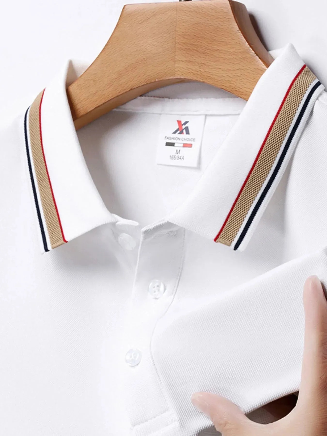 Men's Plus Size Classic Striped Collar Polo Shirt sold by Gigi Laurent product image thumbnail 4