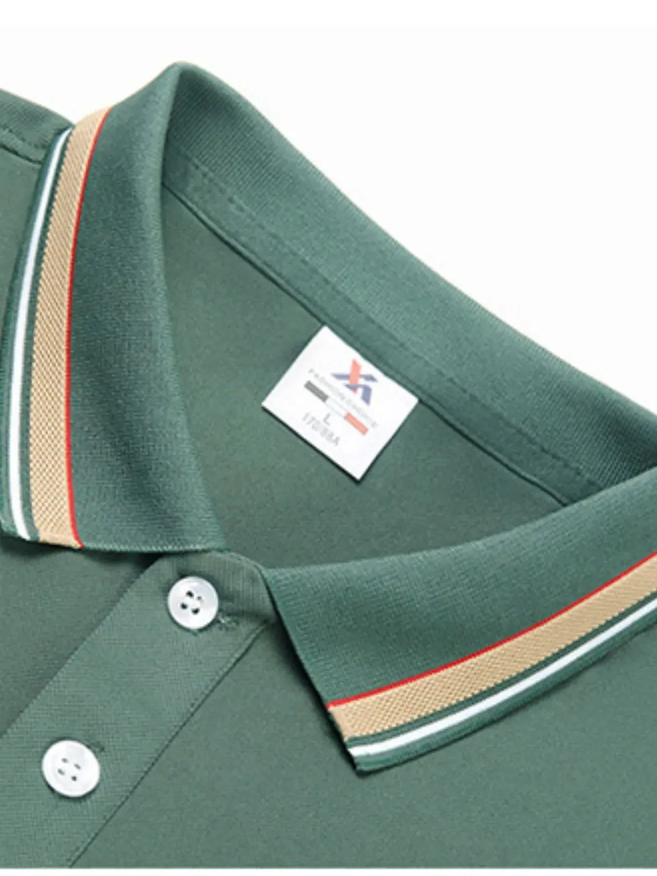 Men's Plus Size Classic Striped Collar Polo Shirt sold by Gigi Laurent product image thumbnail 2