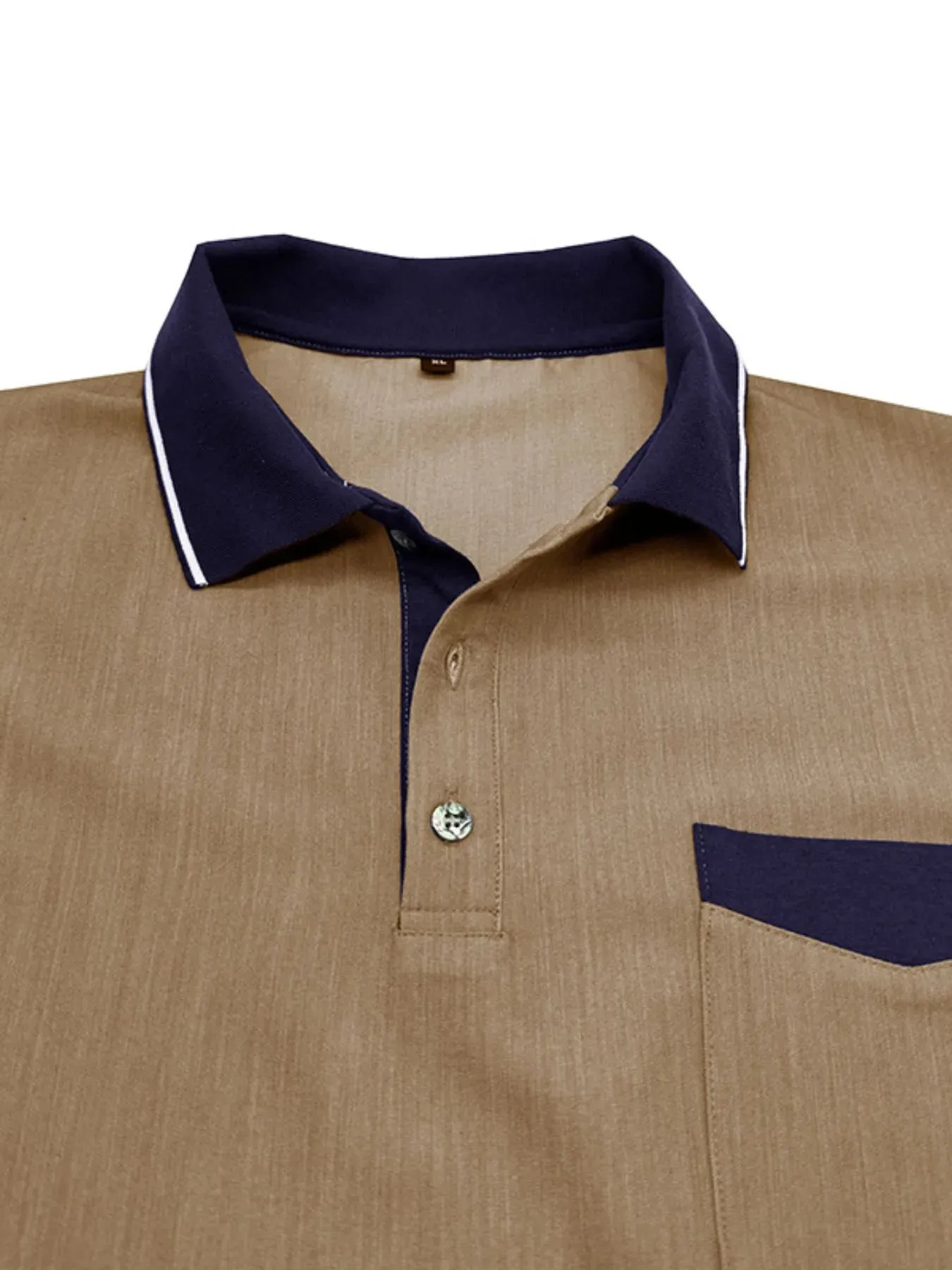 Men's Contrast Collar Pocket Polo Shirt sold by Gigi Laurent product image thumbnail 4