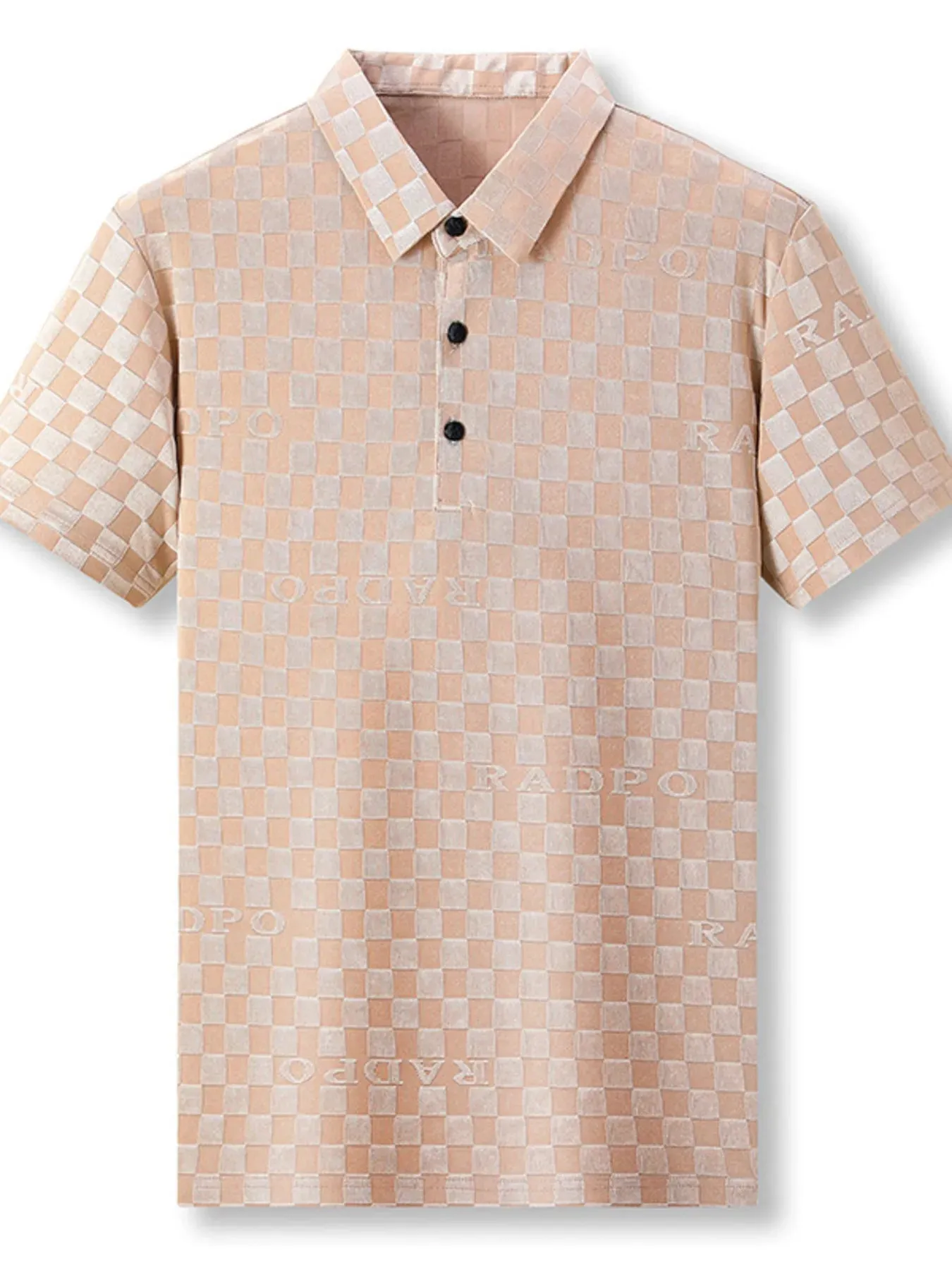 Men's Plus Size Checkered Pattern Short Sleeve Casual Polo Shirt sold by Gigi Laurent product image thumbnail 2