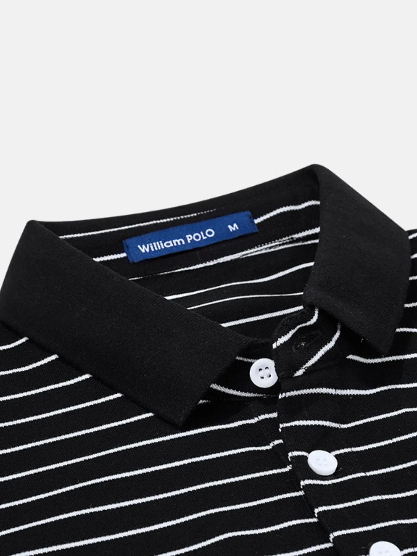 Men's Plus Size Striped Short Sleeve Polo Shirt sold by Gigi Laurent product image thumbnail 3