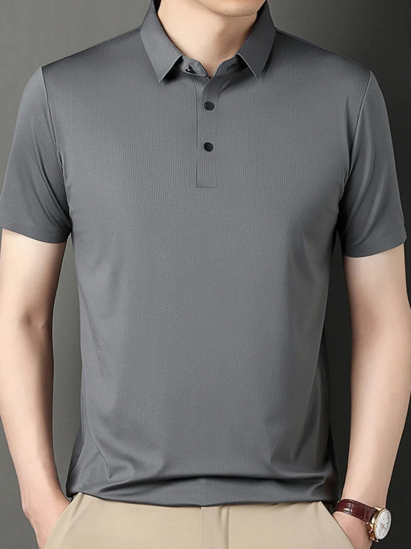 Men's Plus Size Short Sleeve Casual Polo Shirt sold by Gigi Laurent product image thumbnail 5