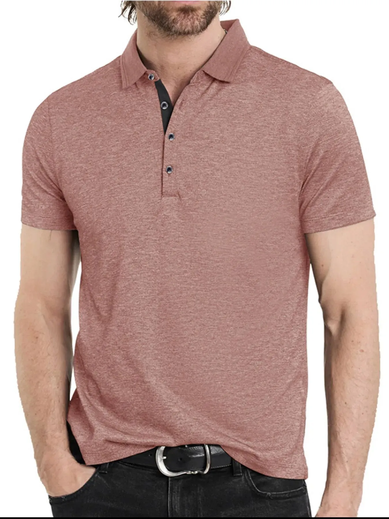 Men's Classic Heathered Short Sleeve Polo Shirt sold by Gigi Laurent
