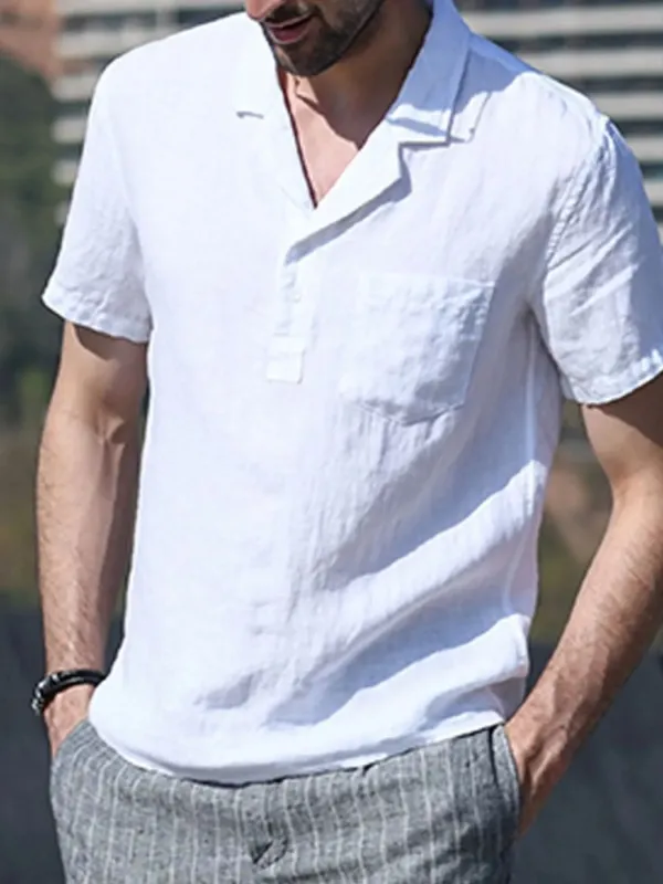 Men's Full Size Classic Linen Blend Short Sleeve Polo Shirt Plus Size sold by Gigi Laurent