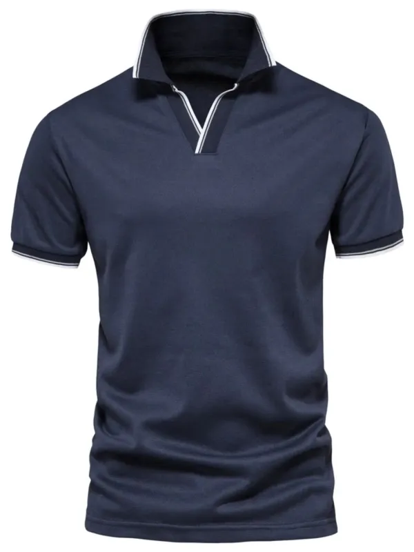 Men's Contrast Trim Short Sleeve Polo Shirt sold by Gigi Laurent