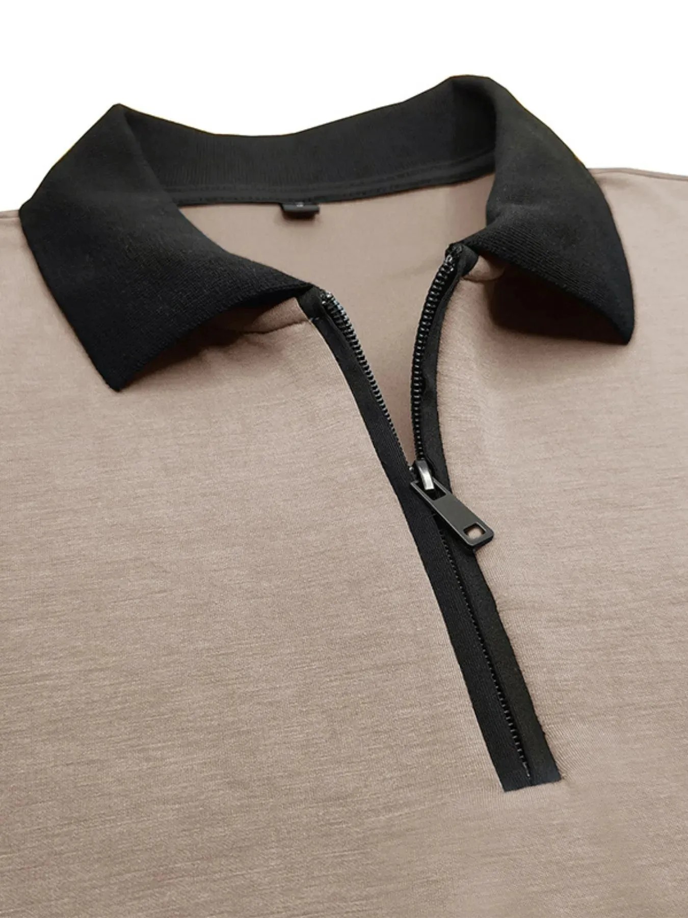 Men's Contrast Collar Quarter-Zip Polo Shirt sold by Gigi Laurent product image thumbnail 5