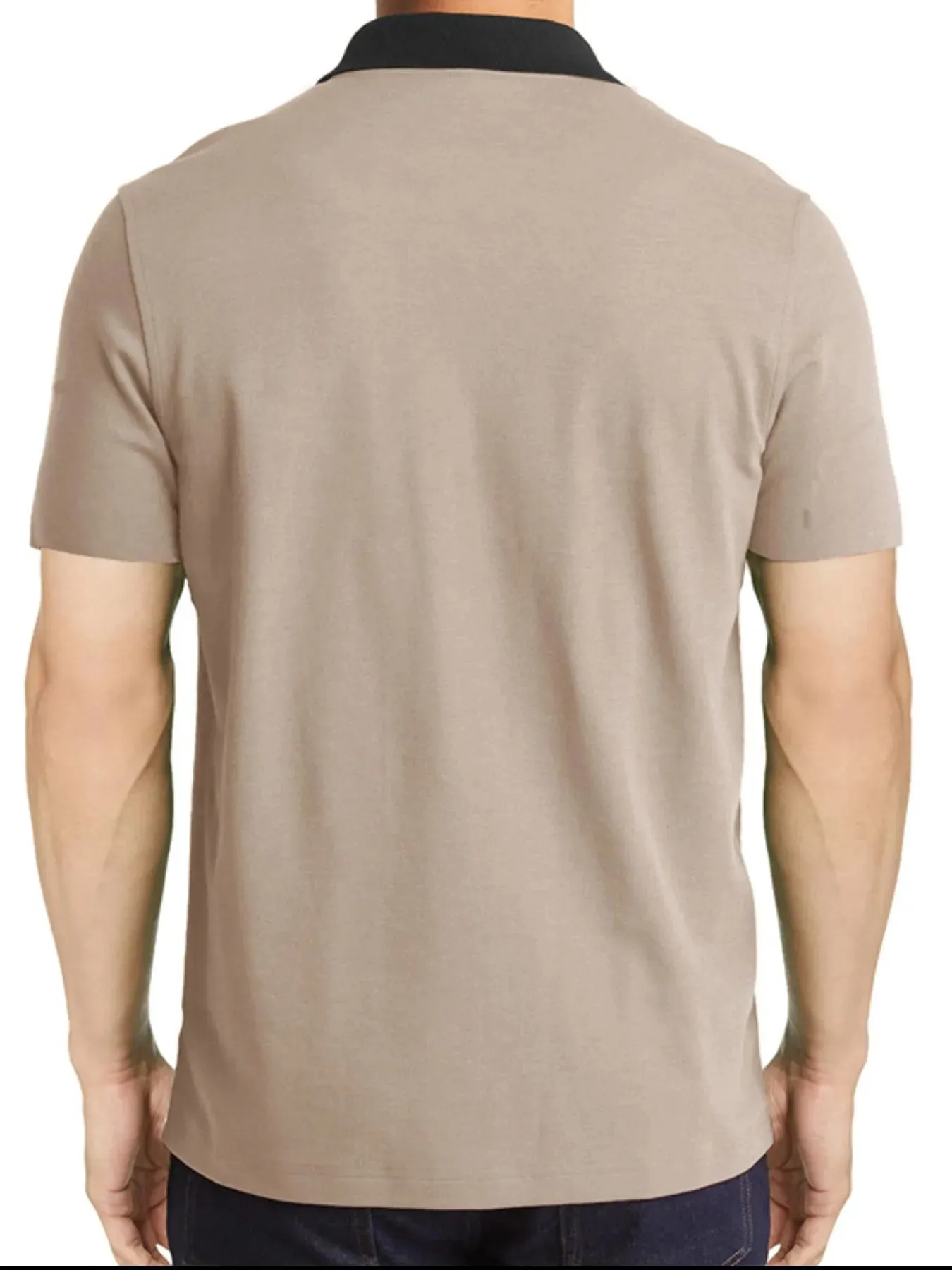 Men's Contrast Collar Quarter-Zip Polo Shirt sold by Gigi Laurent product image thumbnail 2