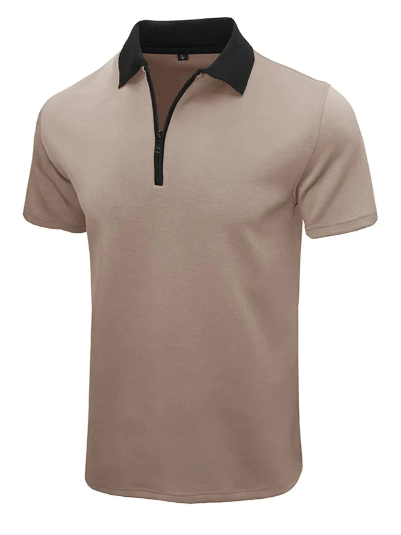 Men's Contrast Collar Quarter-Zip Polo Shirt sold by Gigi Laurent product image thumbnail 4