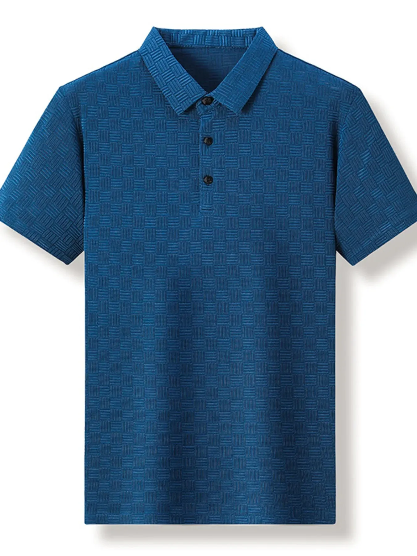 Men's Plus Size Classic Short Sleeve Textured Polo Shirt sold by Gigi Laurent product image thumbnail 4