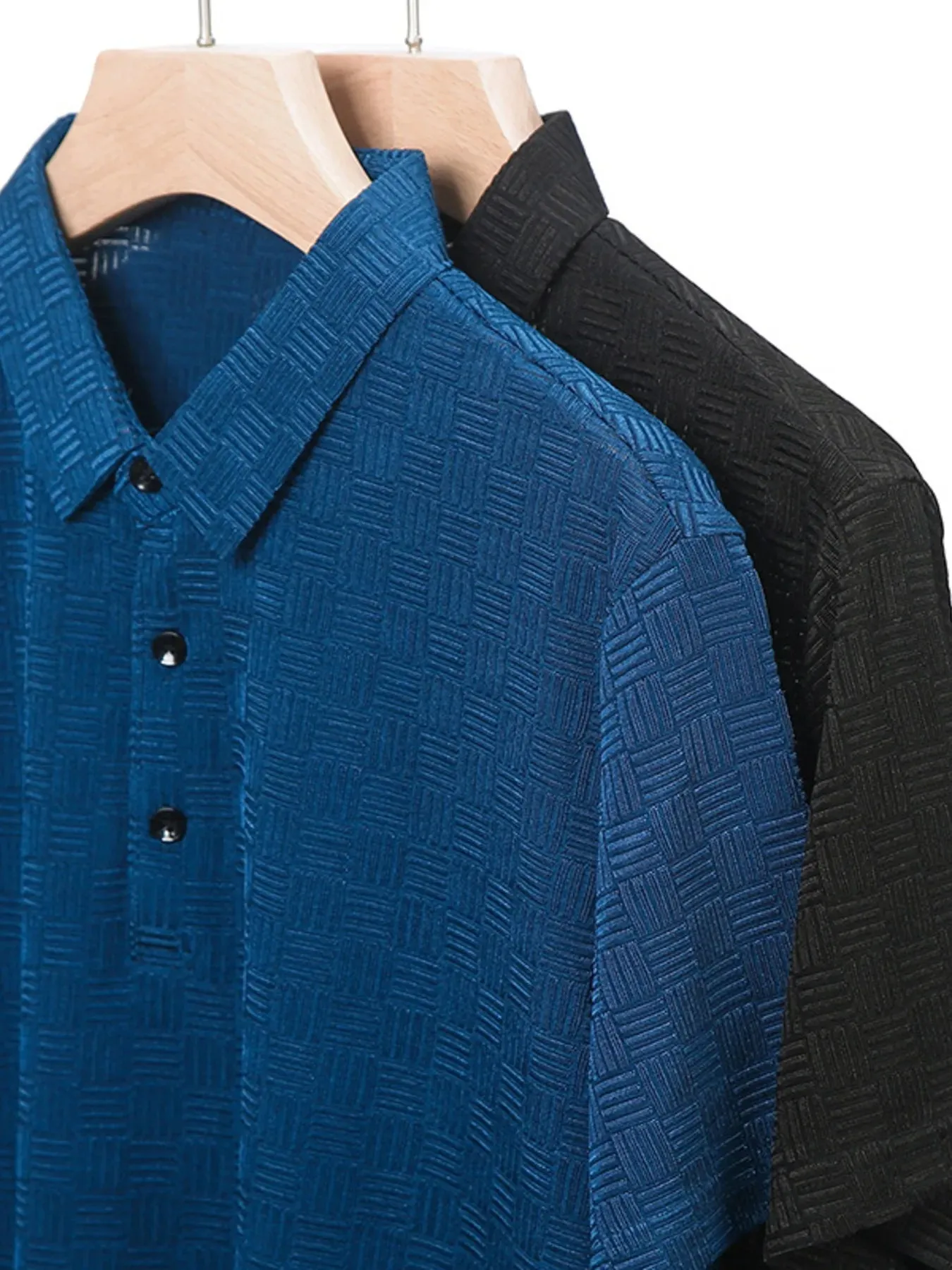 Men's Plus Size Classic Short Sleeve Textured Polo Shirt sold by Gigi Laurent product image thumbnail 2