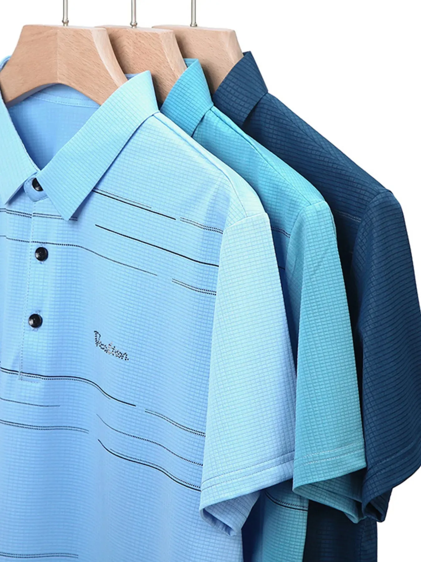 Men's Plus Size Classic Striped Quick-Dry Polo Shirt sold by Gigi Laurent product image thumbnail 3