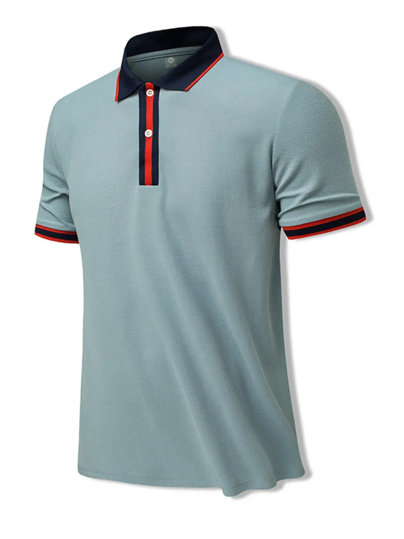 Men's Plus Size Contrast Trim Short Sleeve Polo Shirt sold by Gigi Laurent product image thumbnail 3