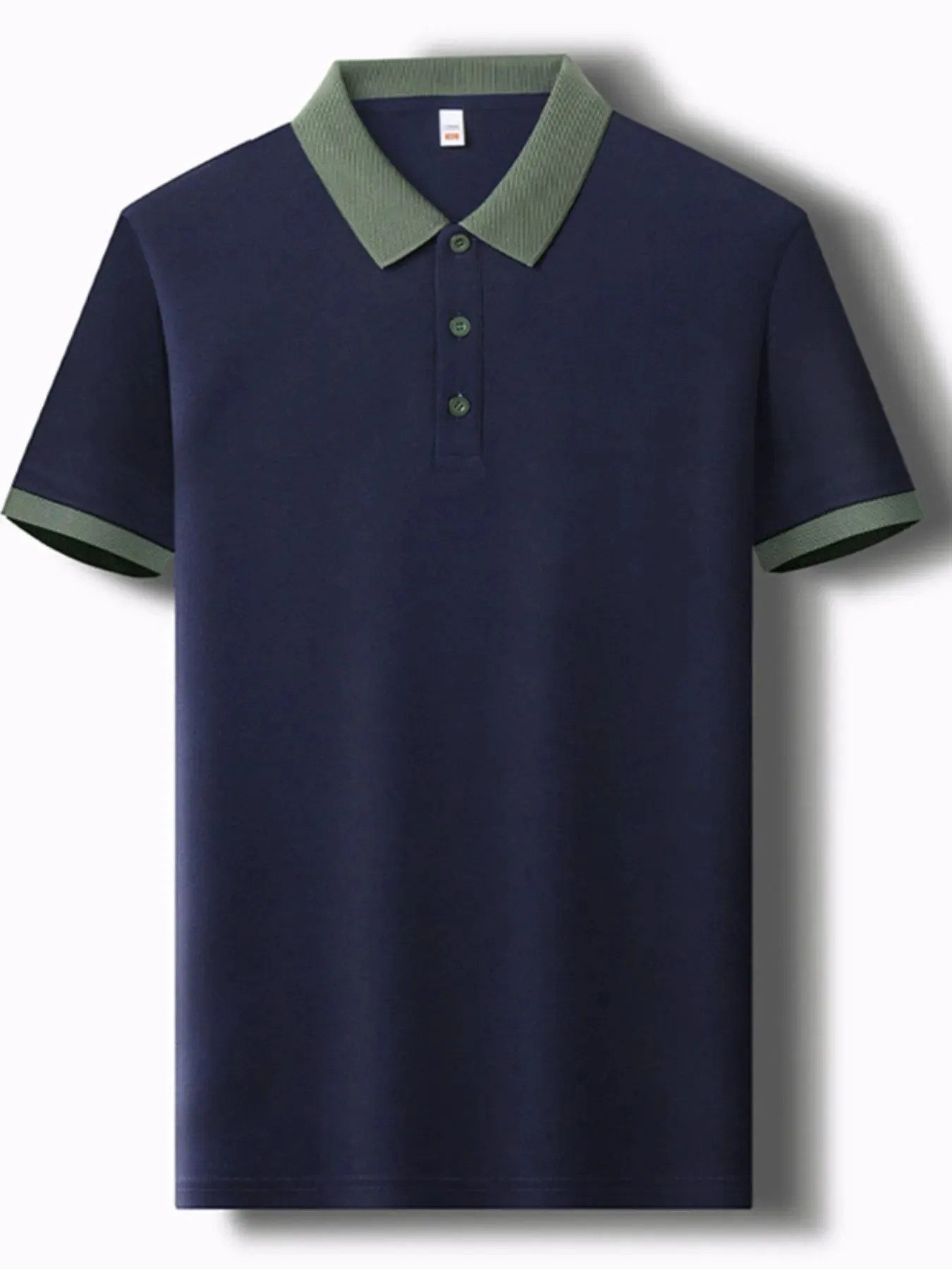 Men's Plus Size Contrast Collar Short Sleeve Polo Shirt sold by Gigi Laurent product image thumbnail 4