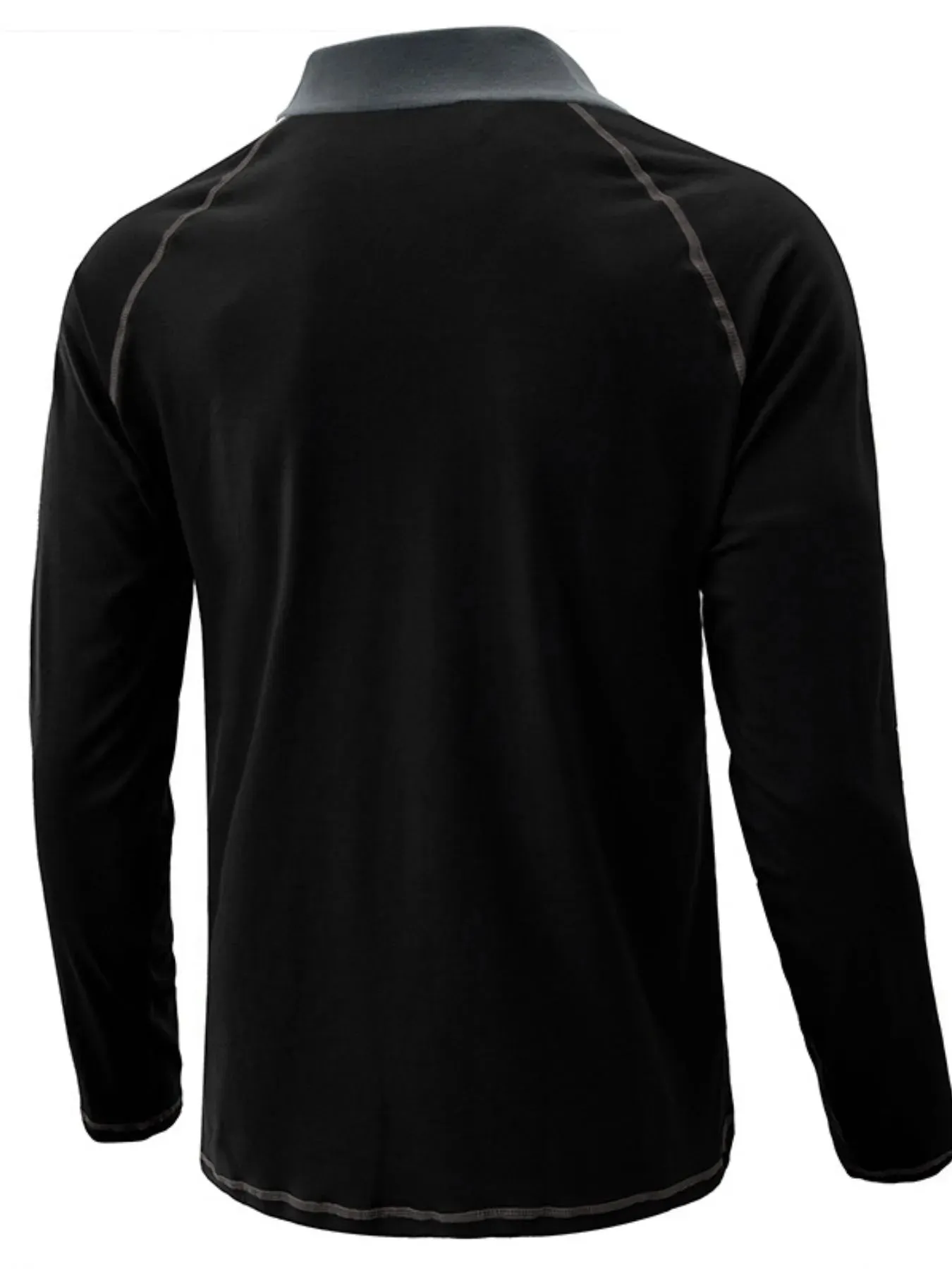 Men's Contrast Collar Long Sleeve Polo Shirt sold by Gigi Laurent product image thumbnail 3