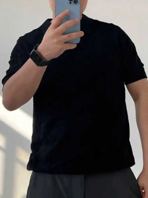 Men's Full Size Breathable Short Sleeve Polo Shirt Plus Size sold by Gigi Laurent