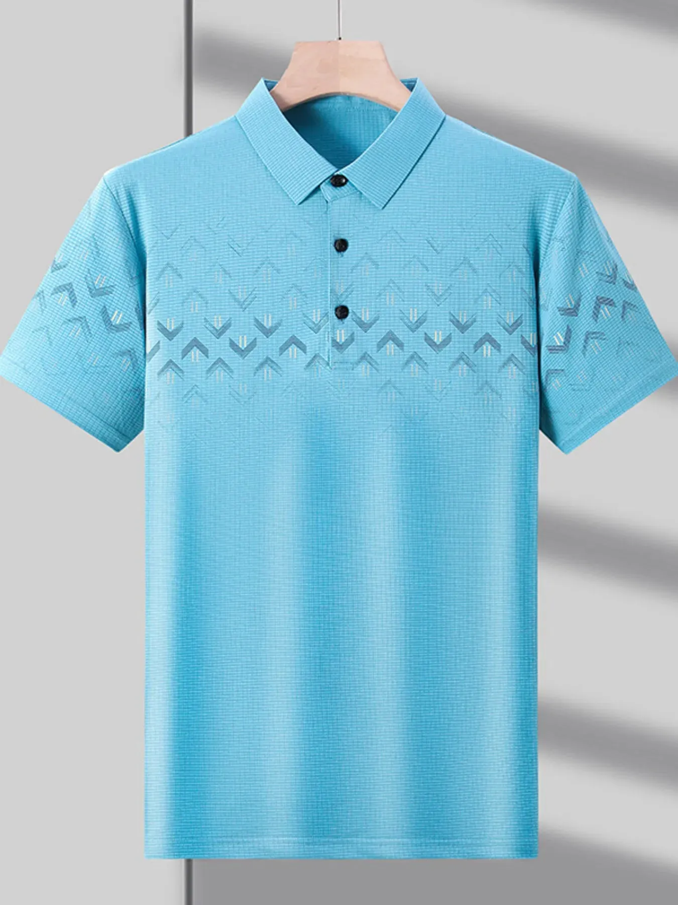 Men's Plus Size Gradient Pattern Business Casual Polo Shirt sold by Gigi Laurent product image thumbnail 5