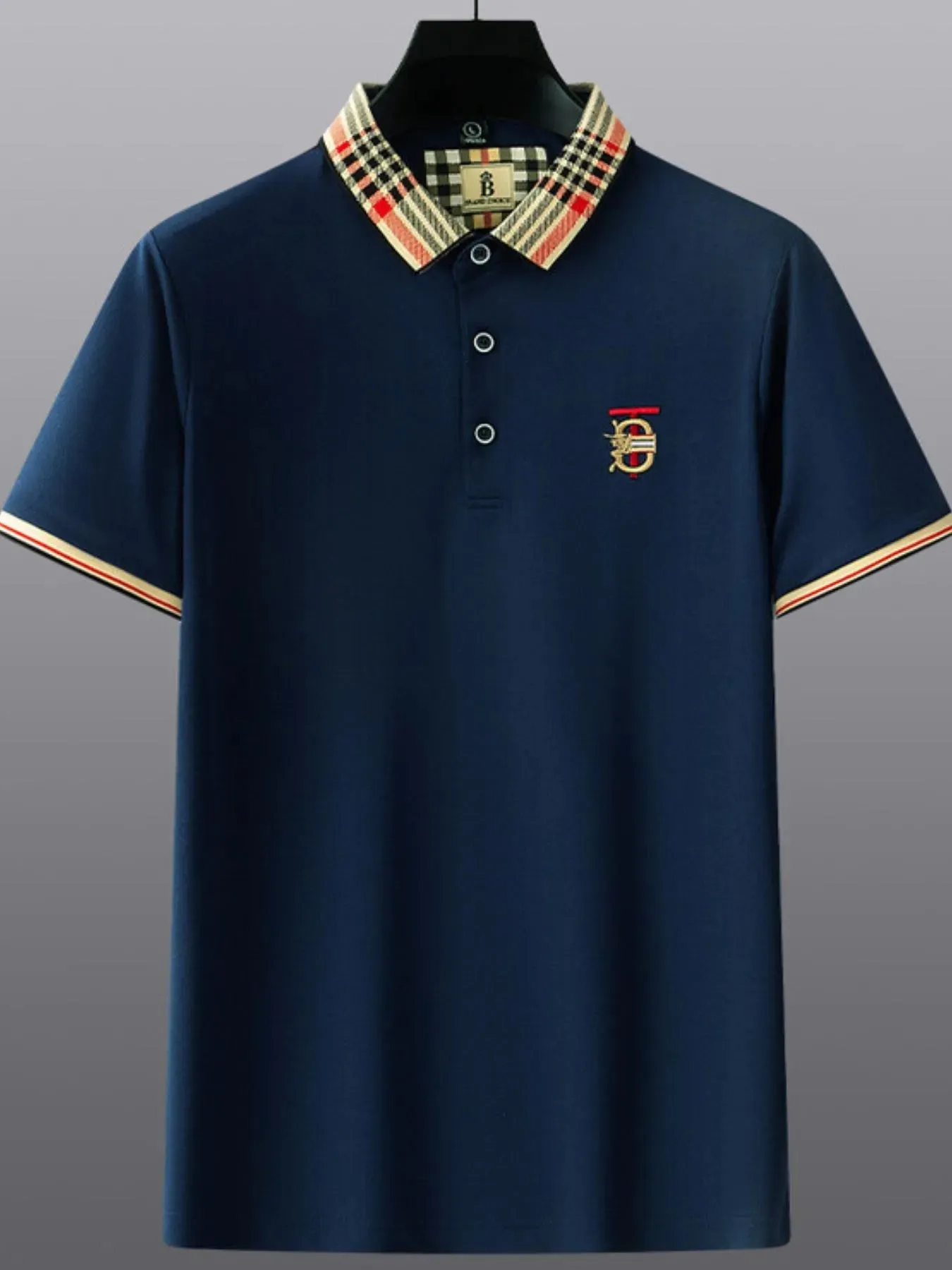 Men's Plus Size Classic Plaid Collar Casual Polo Shirt sold by Gigi Laurent product image thumbnail 4