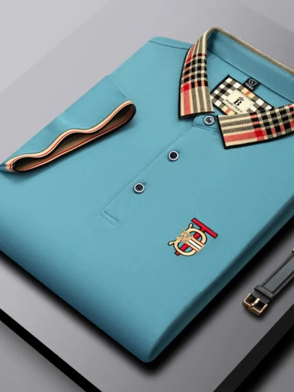 Men's Plus Size Classic Plaid Collar Casual Polo Shirt sold by Gigi Laurent