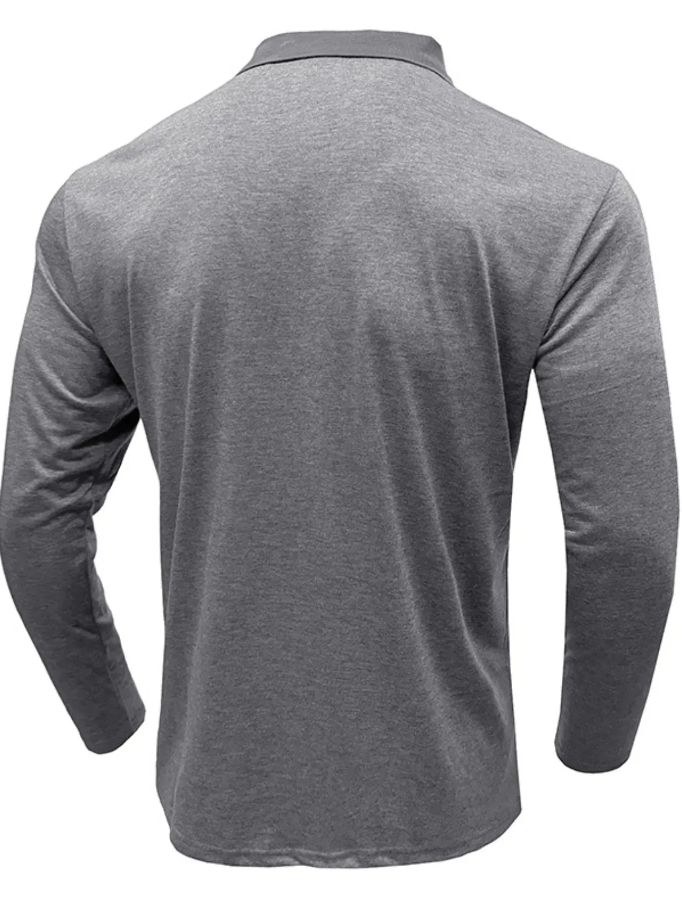 Men's Color Block Striped Long Sleeve Polo Shirt sold by Gigi Laurent product image thumbnail 3