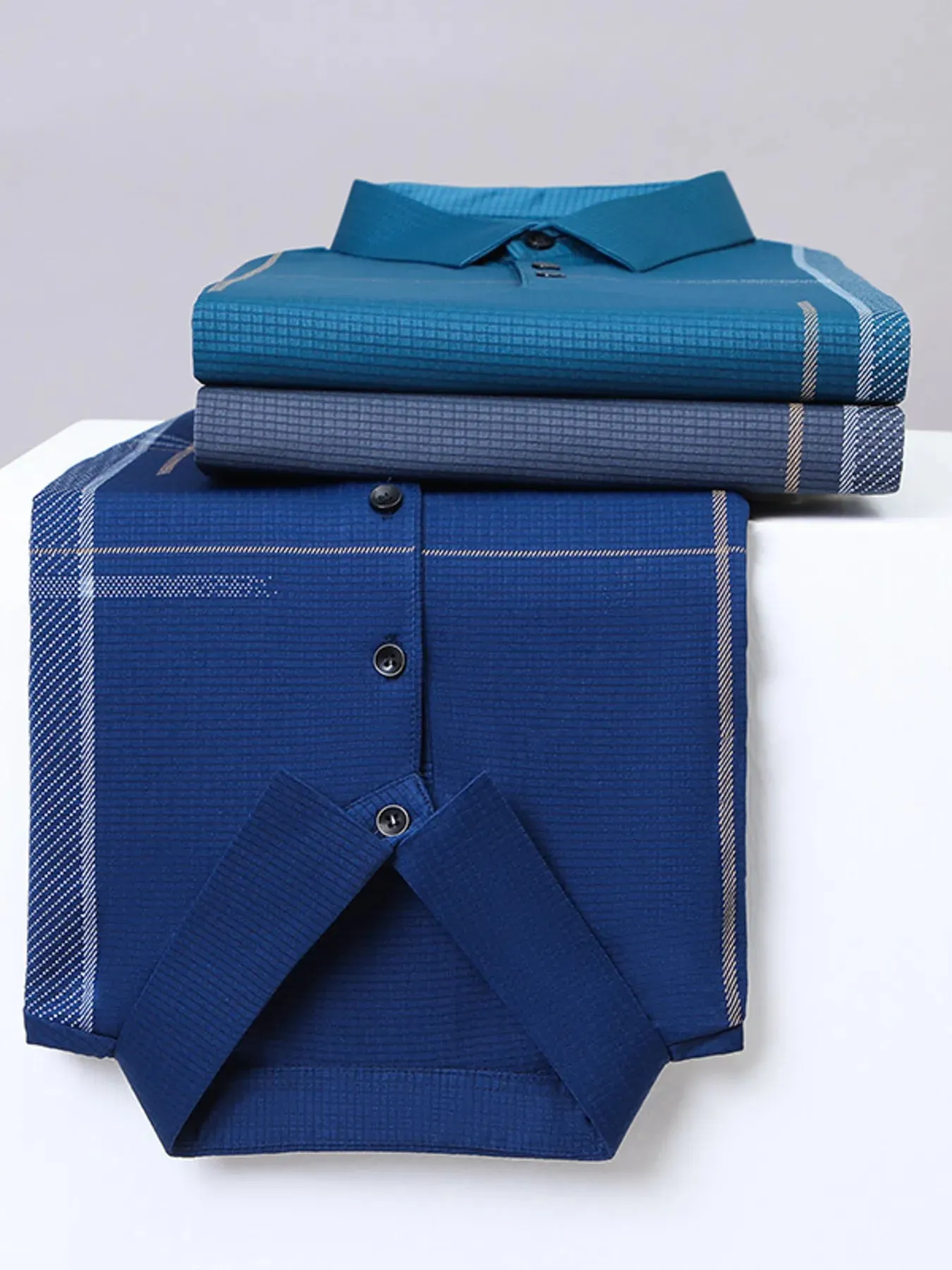 Men's Plus Size Short Sleeve Business Casual Polo Shirt sold by Gigi Laurent product image thumbnail 5