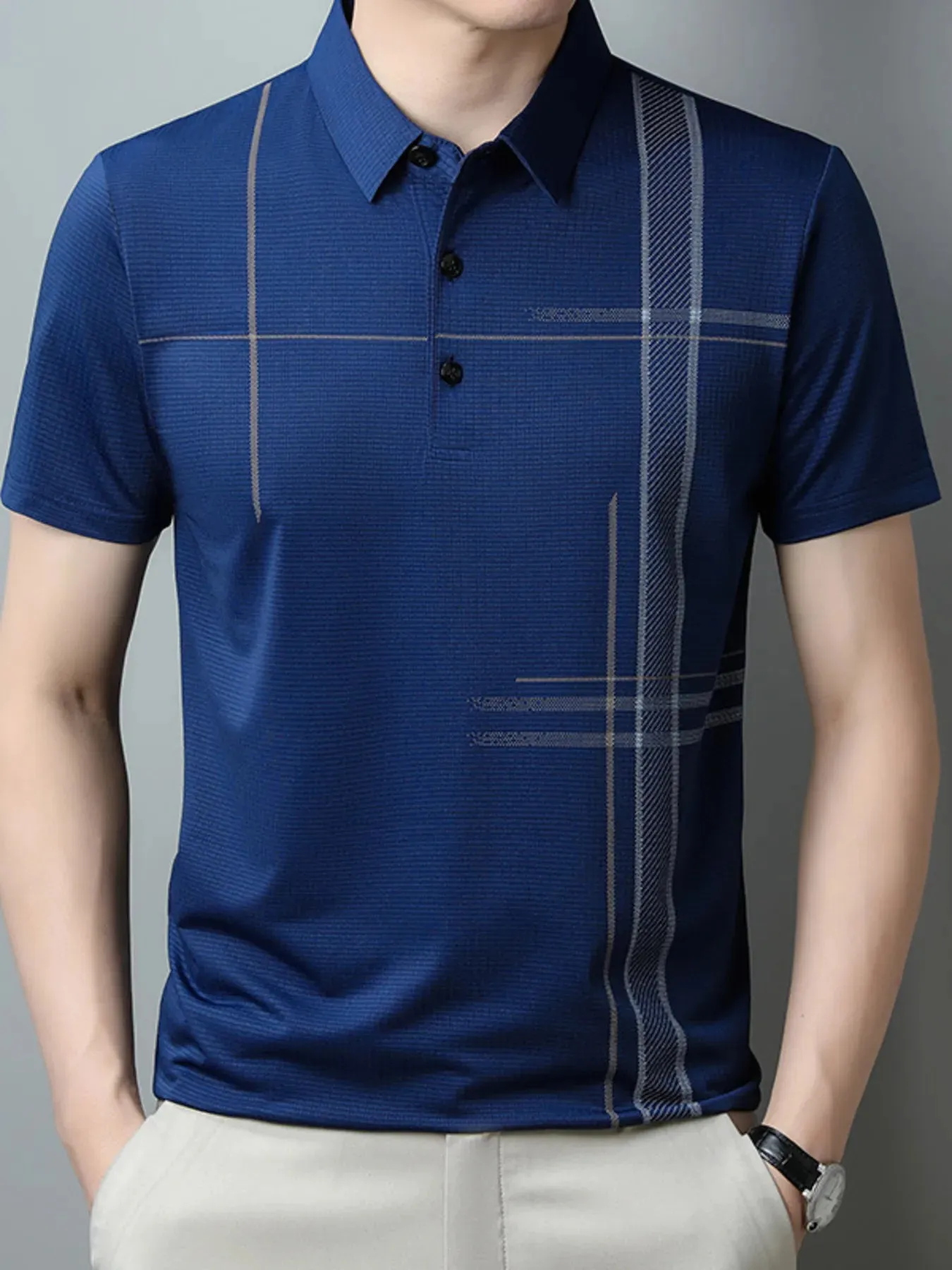 Men's Plus Size Short Sleeve Business Casual Polo Shirt sold by Gigi Laurent