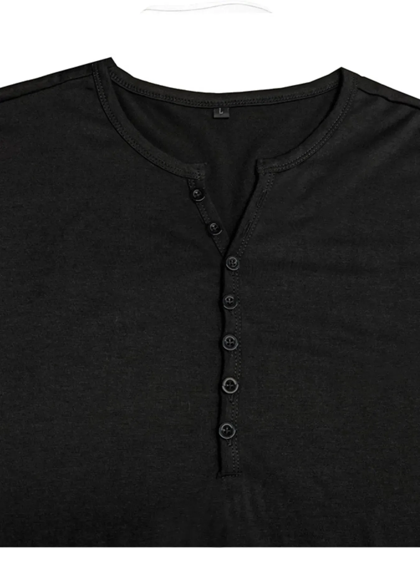 Men's Classic Henley Short Sleeve Polo Shirt sold by Gigi Laurent product image thumbnail 5