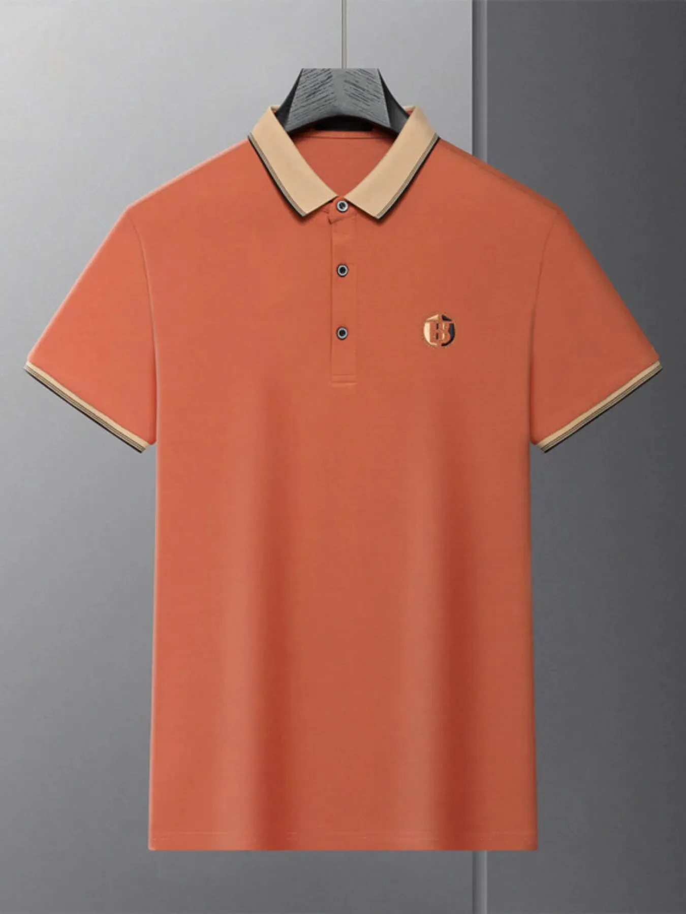 Men's Plus Size Contrast Collar Short Sleeve Polo Shirt sold by Gigi Laurent product image thumbnail 2