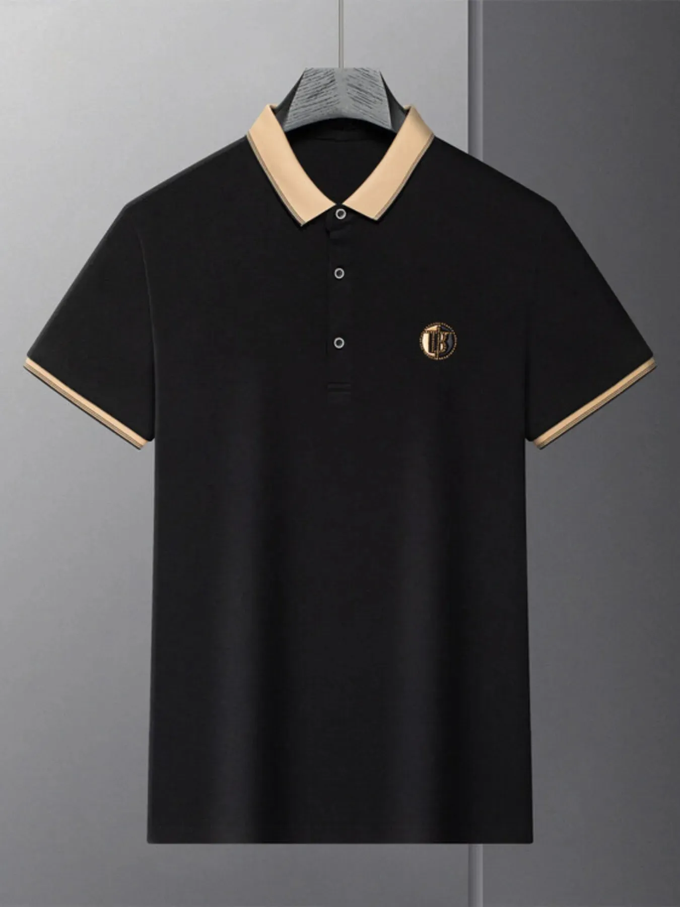 Men's Plus Size Contrast Collar Short Sleeve Polo Shirt sold by Gigi Laurent product image thumbnail 5