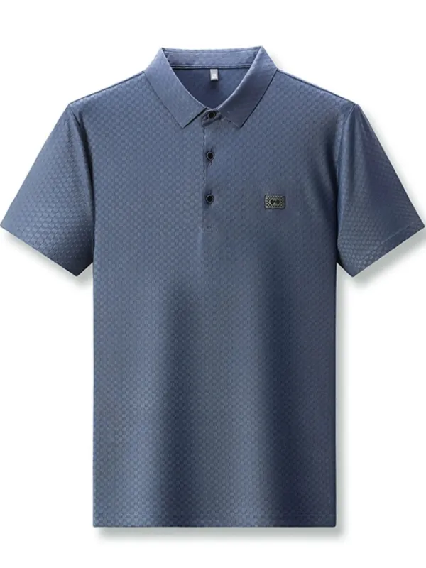 Men's Plus Size Diamond Pattern Short Sleeve Polo Shirt sold by Gigi Laurent