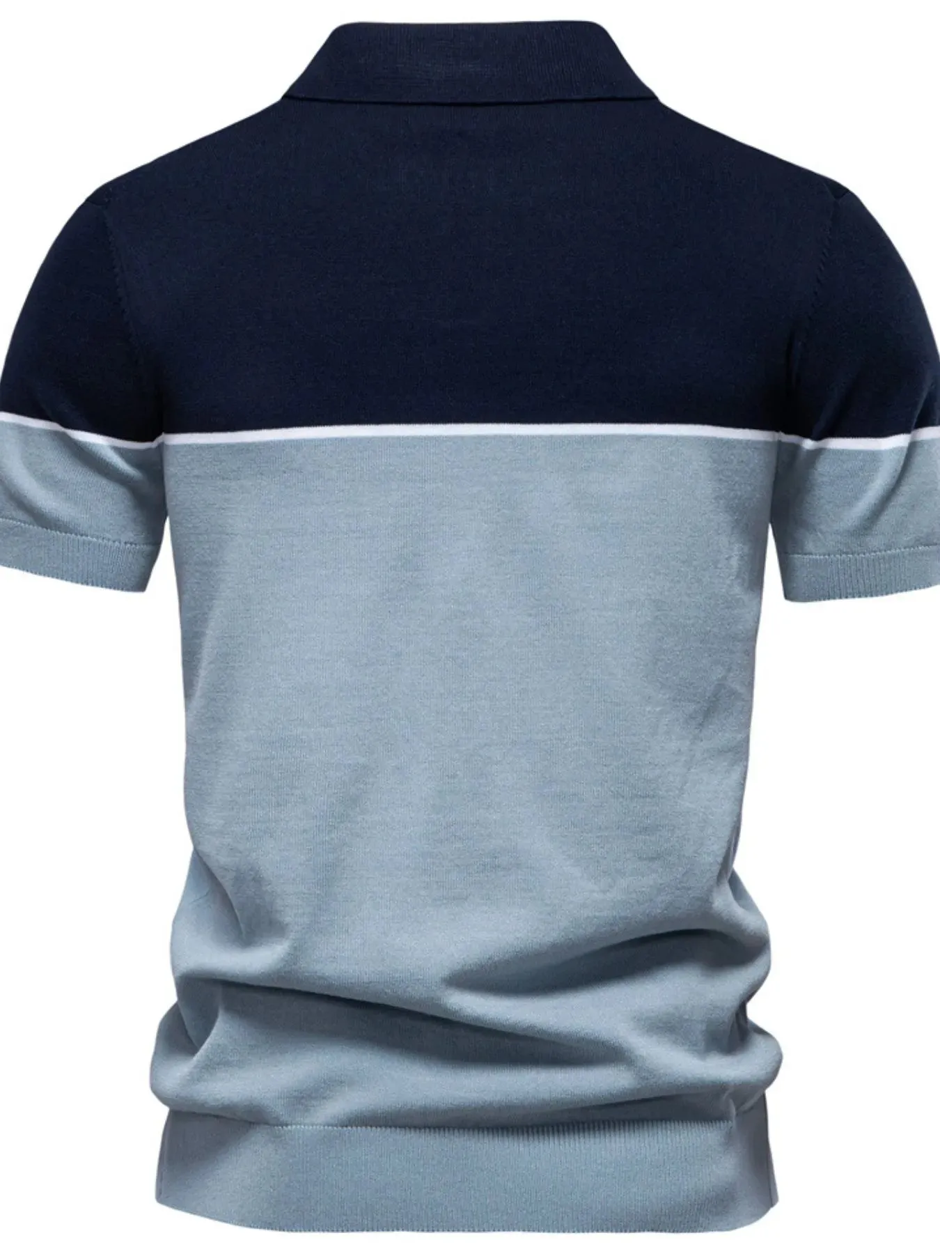 Men's Color Block Short Sleeve Knit Polo Shirt sold by Gigi Laurent