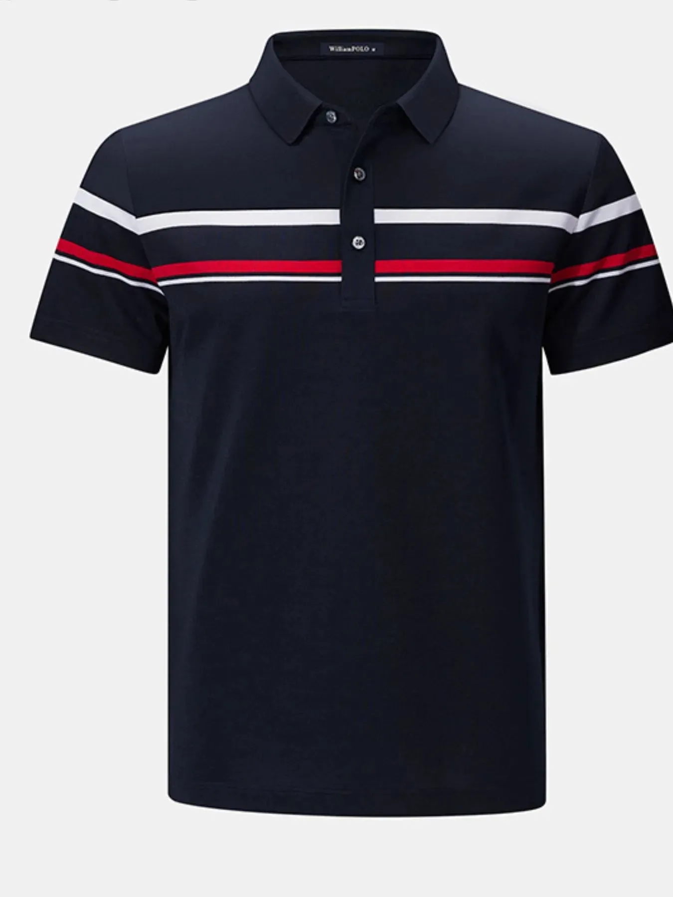 Men's Plus Size Classic Striped Short Sleeve Polo Shirt sold by Gigi Laurent product image thumbnail 5