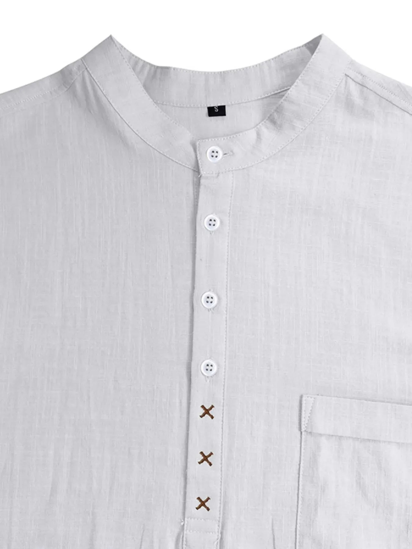 Men's Casual Collar Short Sleeve Linen Polo Shirt sold by Gigi Laurent product image thumbnail 5