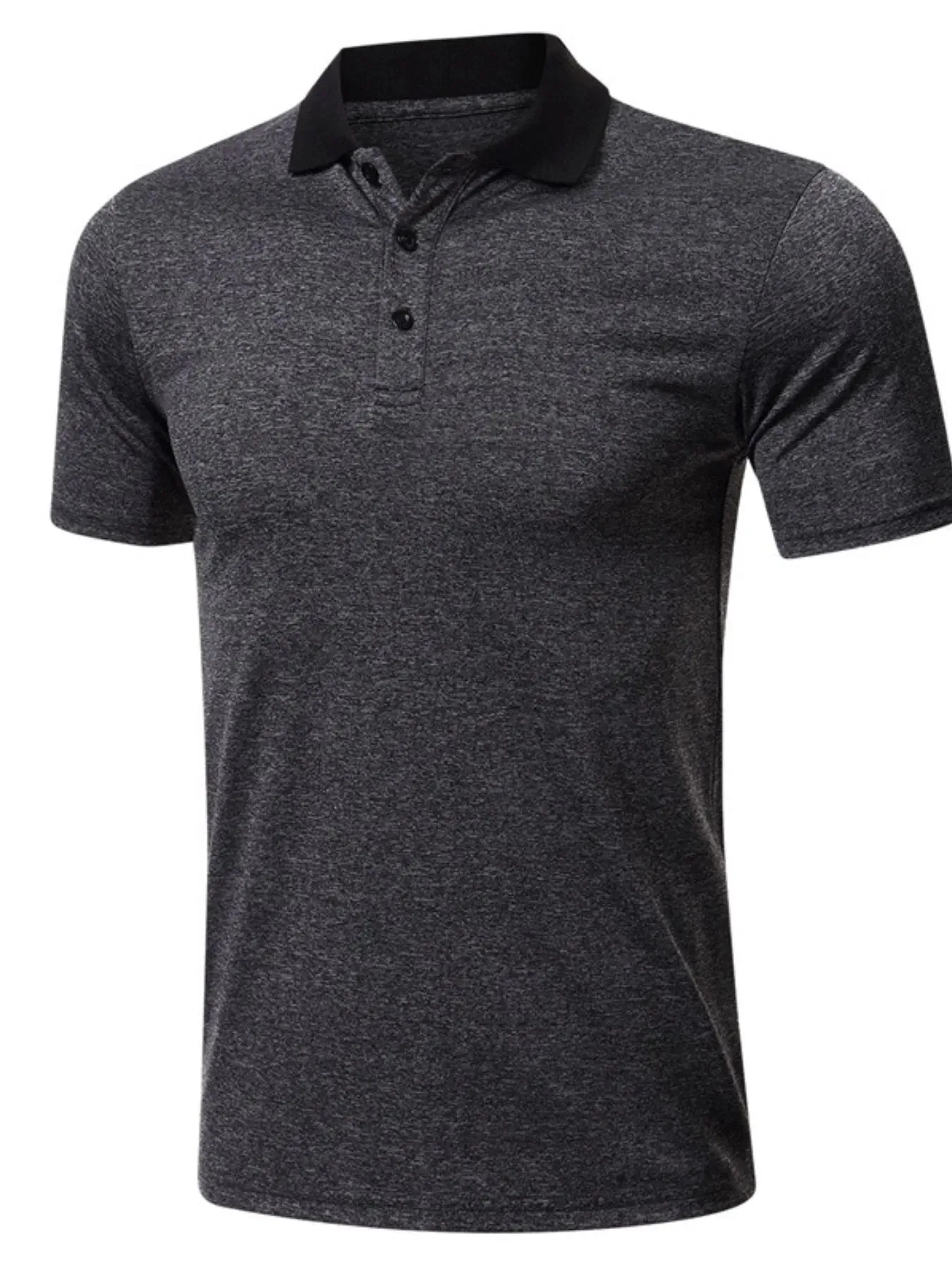 Men's Classic Heathered Polo Shirt with Contrast Collar sold by Gigi Laurent product image thumbnail 3