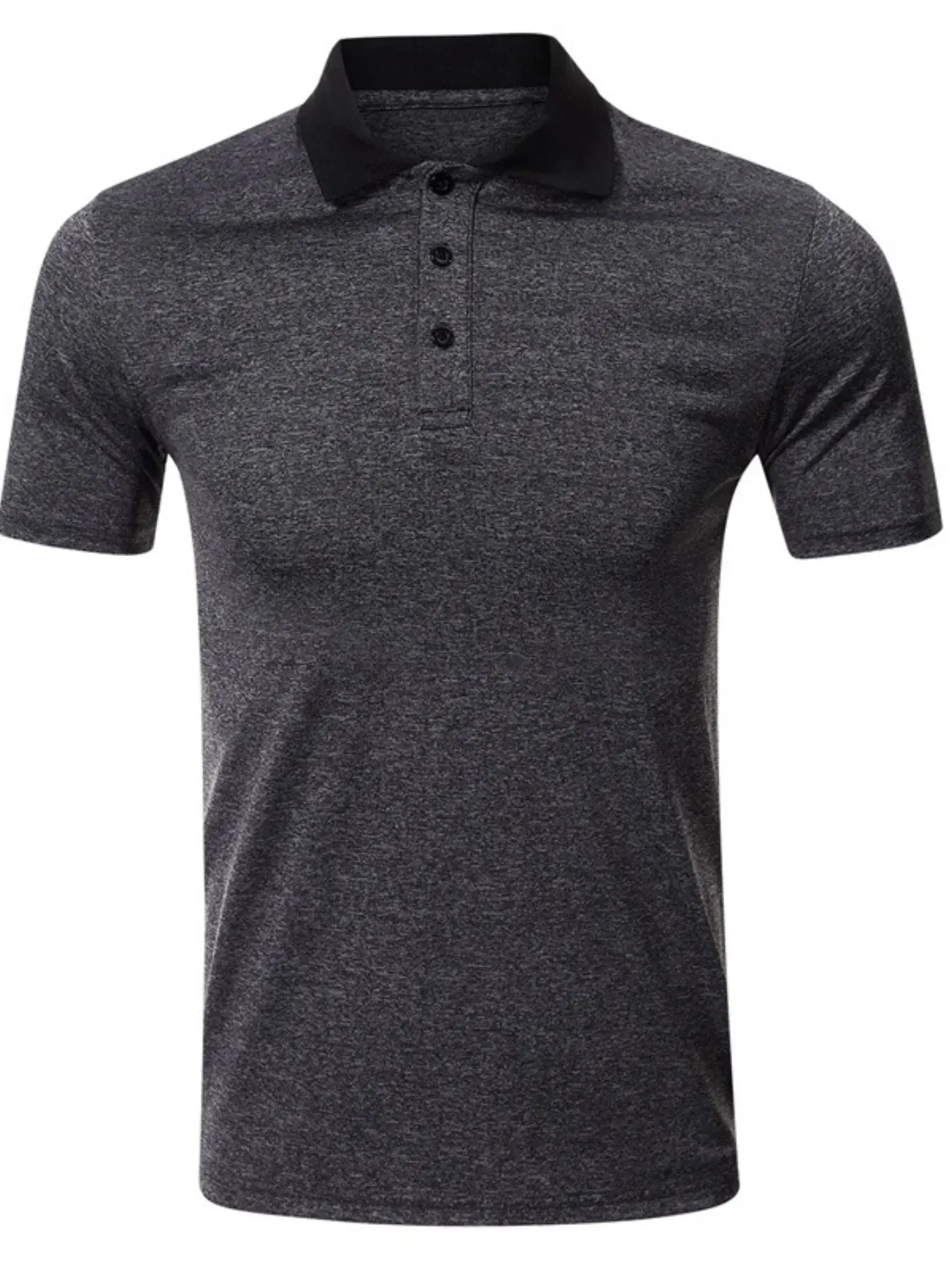 Men's Classic Heathered Polo Shirt with Contrast Collar sold by Gigi Laurent product image thumbnail 2