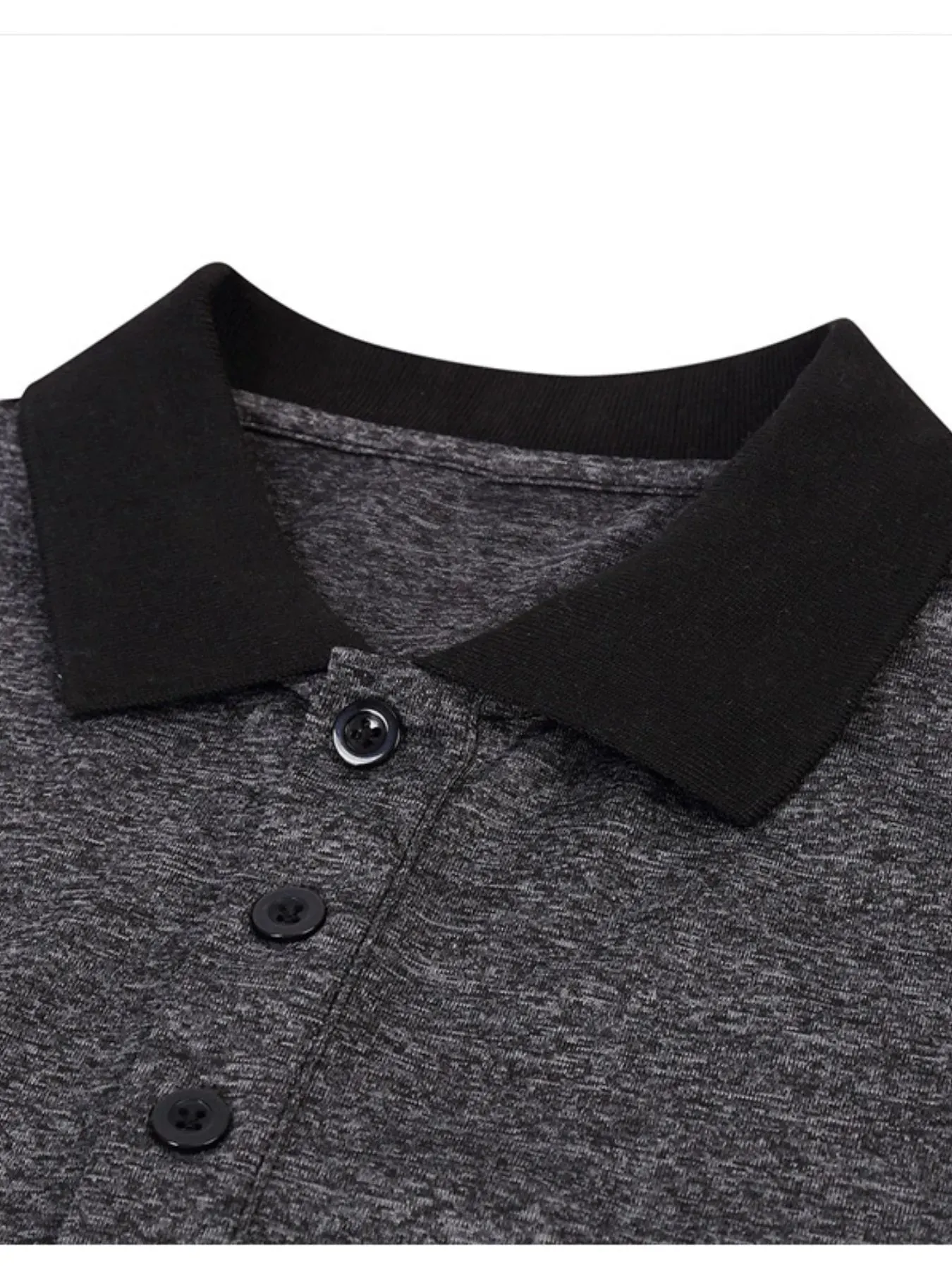 Men's Classic Heathered Polo Shirt with Contrast Collar sold by Gigi Laurent product image thumbnail 4