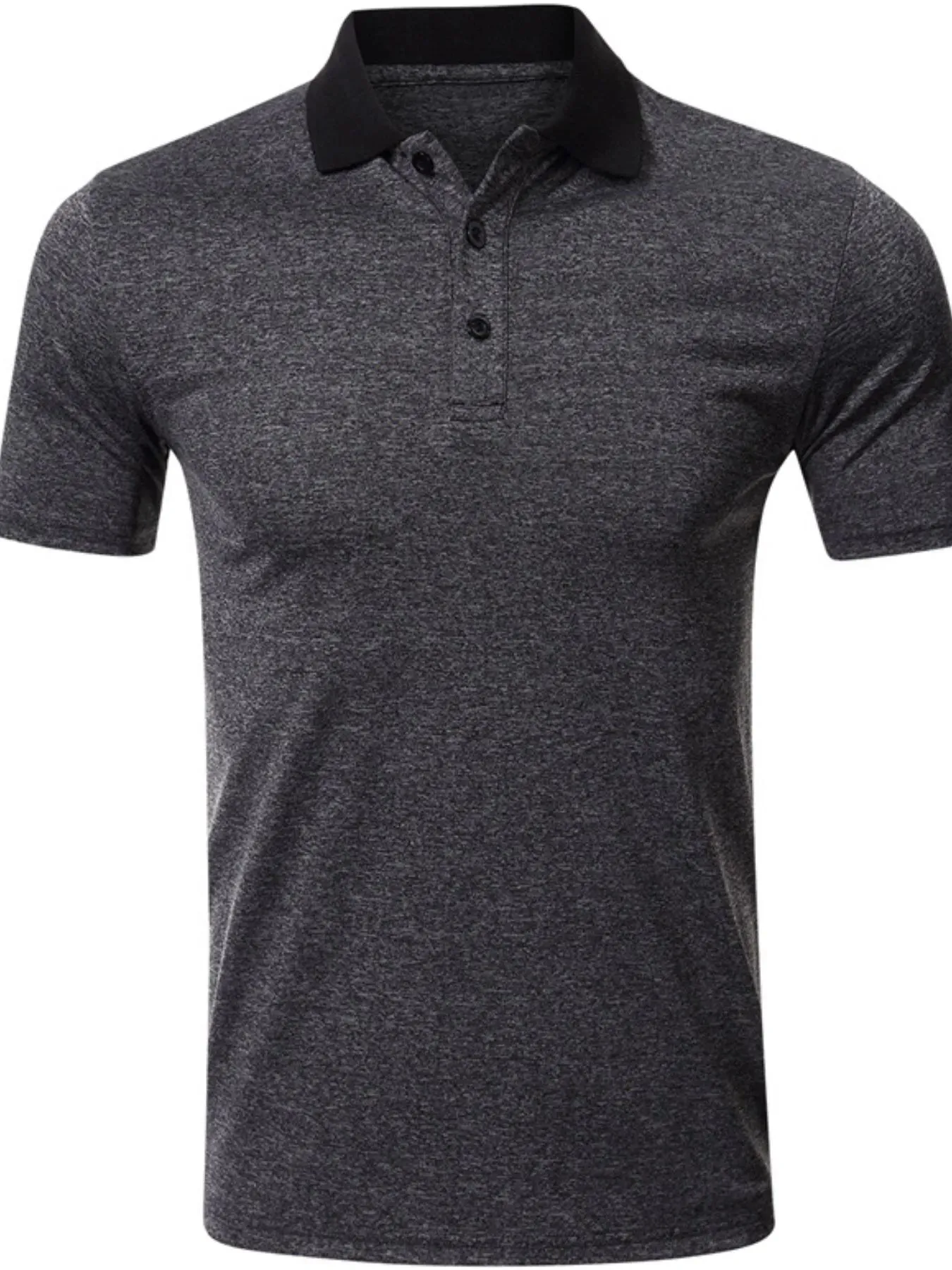 Men's Classic Heathered Polo Shirt with Contrast Collar sold by Gigi Laurent
