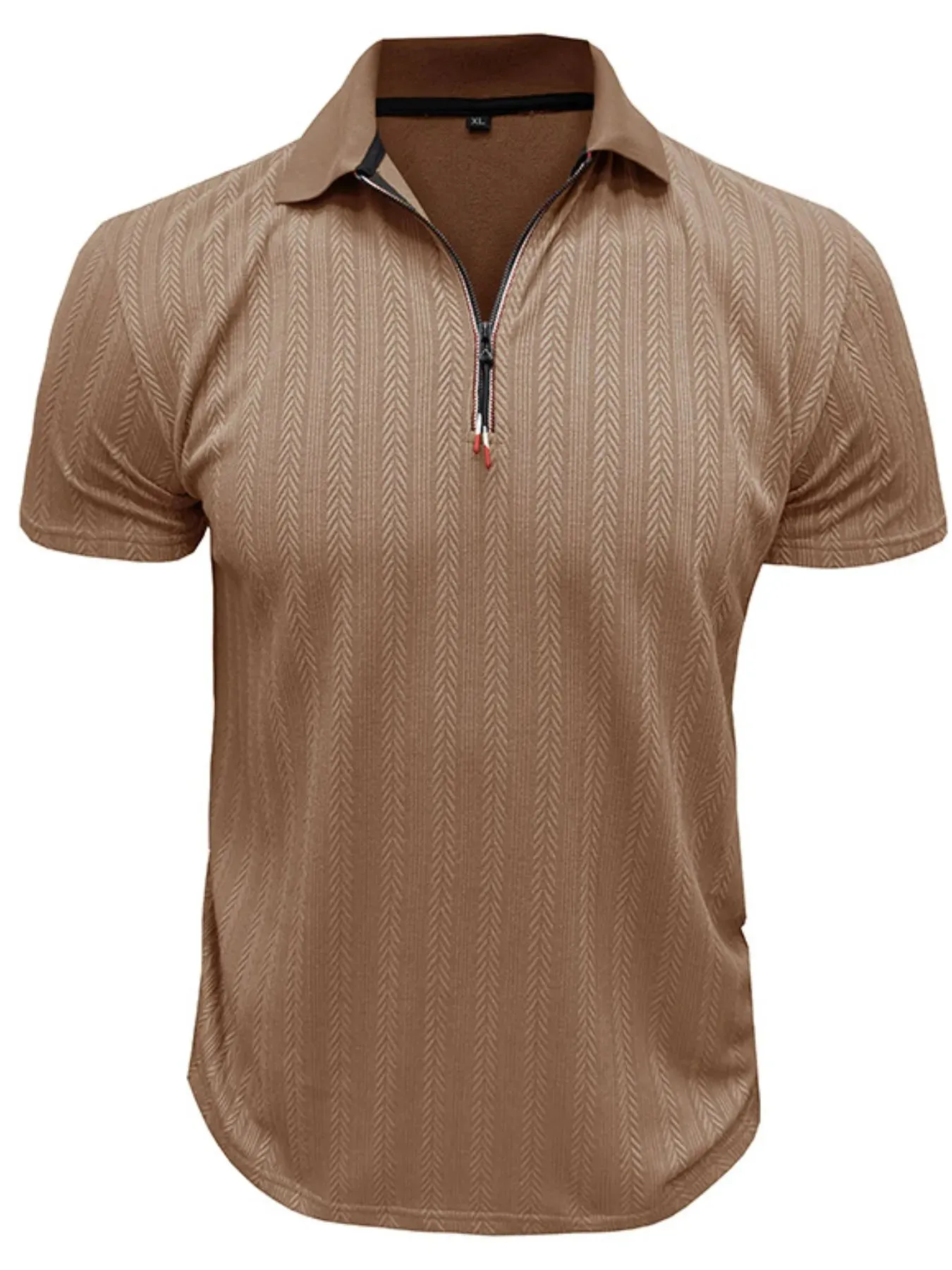 Men's Textured Quarter-Zip Polo Shirt sold by Gigi Laurent product image thumbnail 3
