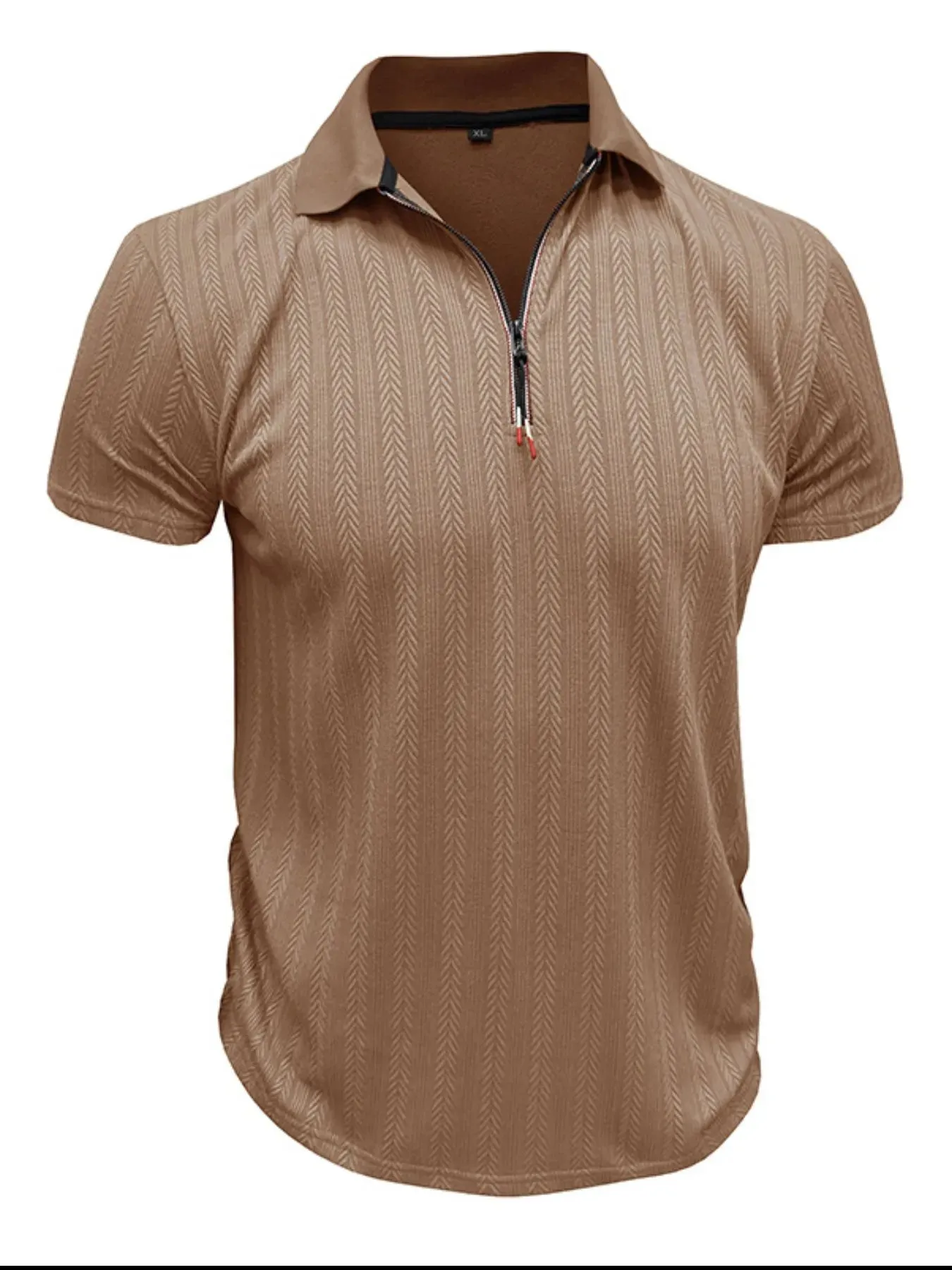 Men's Textured Quarter-Zip Polo Shirt sold by Gigi Laurent product image thumbnail 2