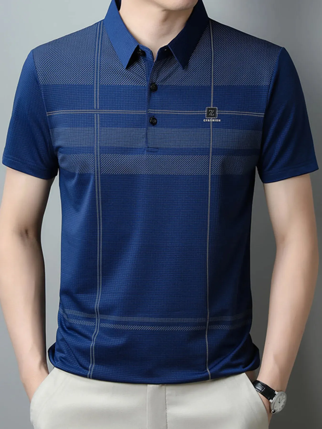 Men's Plus Size Quick-Dry Short Sleeve Polo Shirt sold by Gigi Laurent product image thumbnail 3