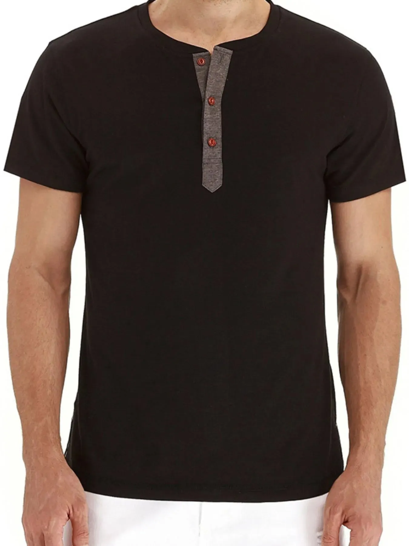 Men's Short Sleeve Henley Polo Shirt sold by Gigi Laurent product image thumbnail 4