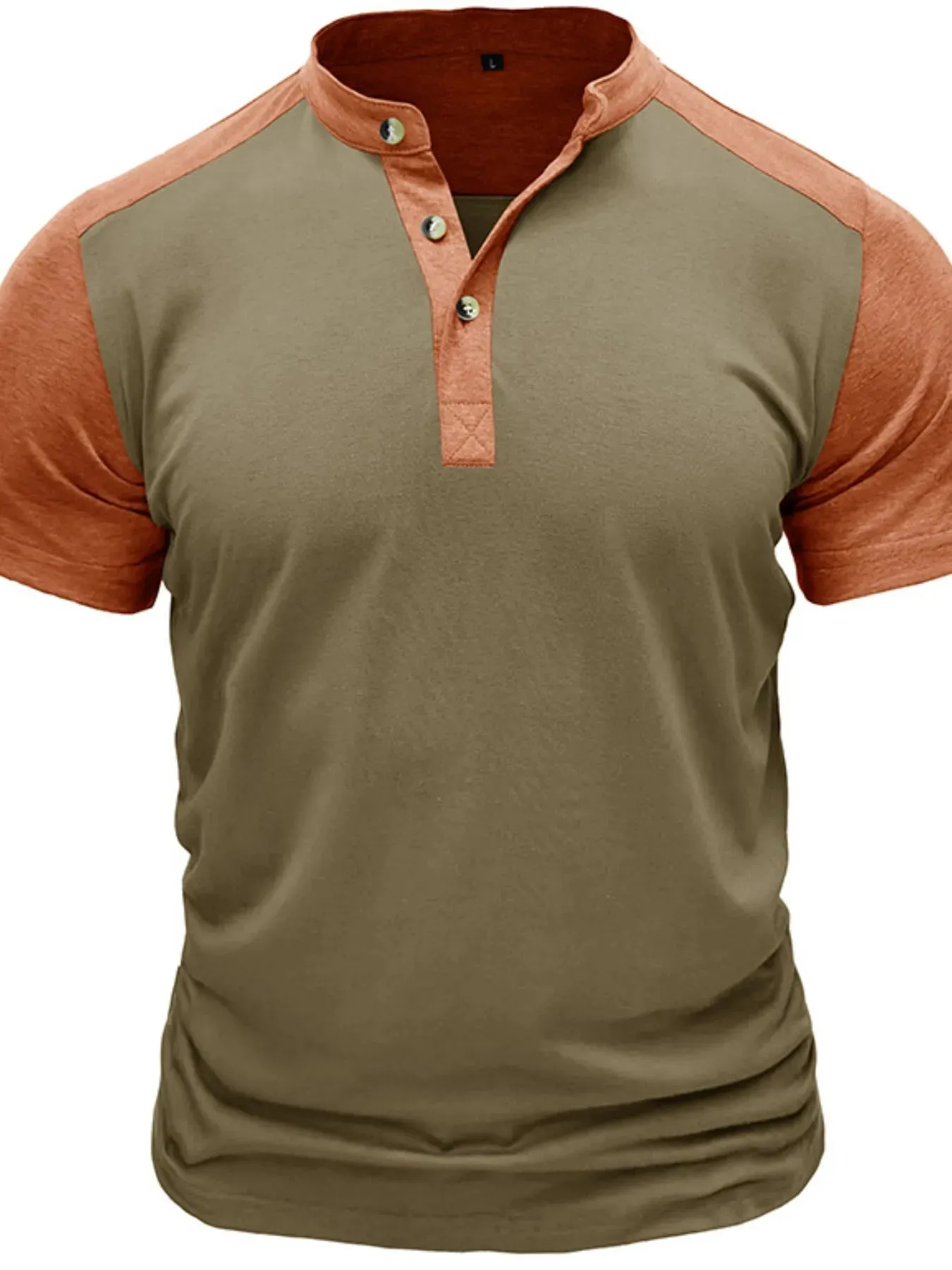 Men's Plus Size Color Block Short Sleeve Polo Shirt sold by Gigi Laurent product image thumbnail 2