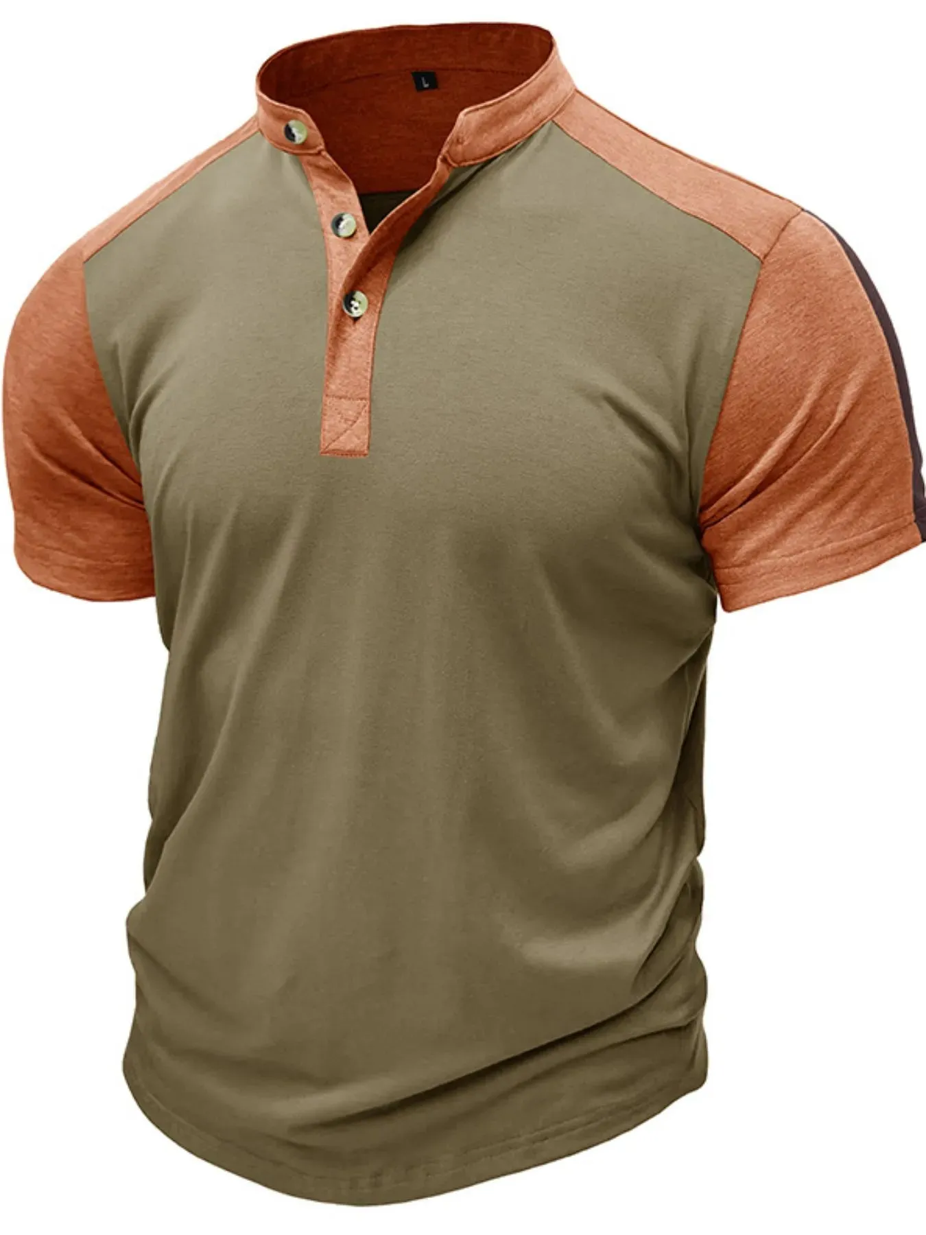 Men's Plus Size Color Block Short Sleeve Polo Shirt sold by Gigi Laurent product image thumbnail 5
