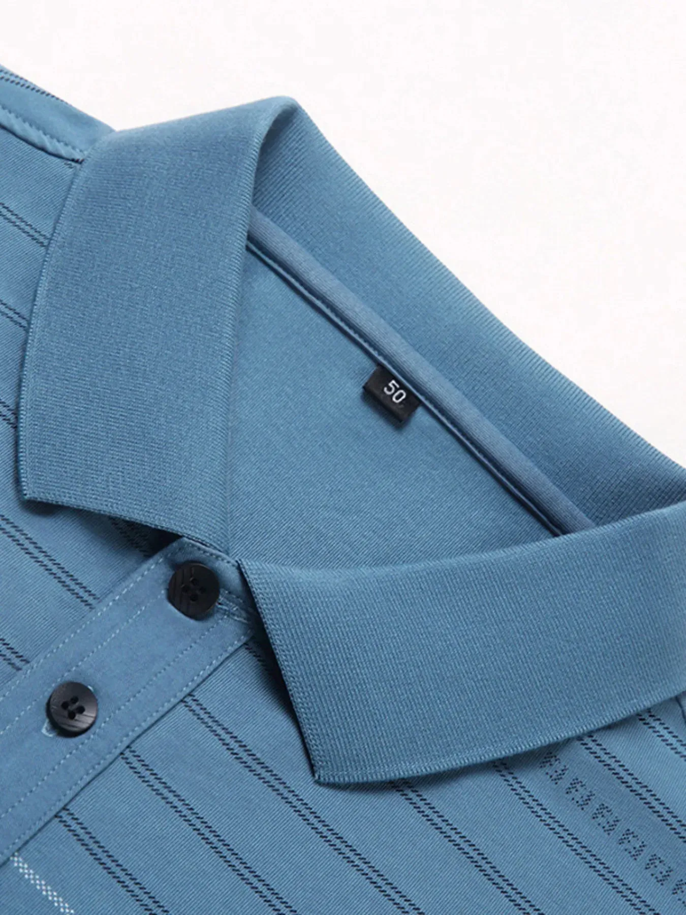 Men's Plus Size Classic Striped Business Casual Polo Shirt sold by Gigi Laurent product image thumbnail 2