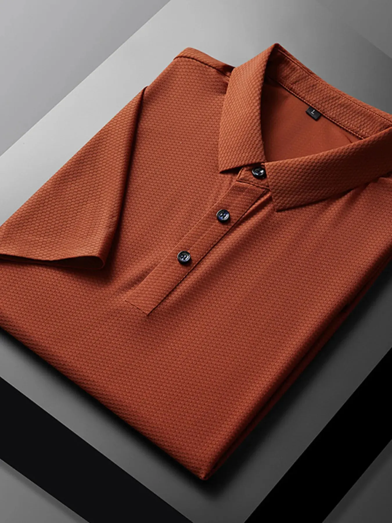 Men's Plus Size Breathable Short Sleeve Polo Shirt sold by Gigi Laurent product image thumbnail 4