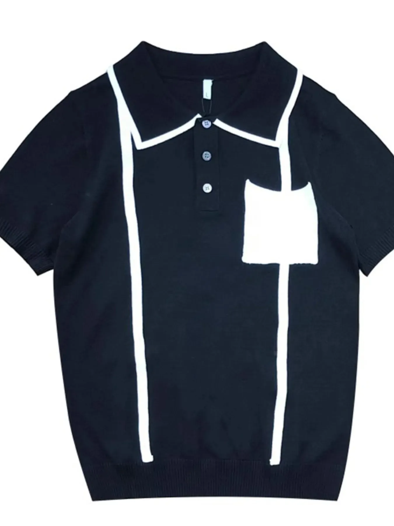 Men's Full Size Contrast Trim Knit Polo Shirt Plus Size sold by Gigi Laurent