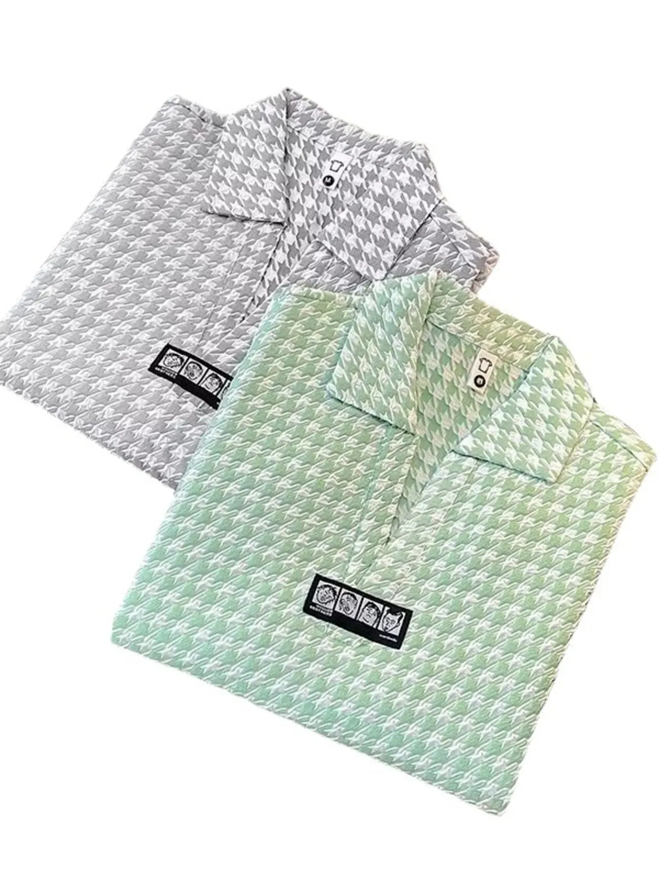 Men's Plus Size Houndstooth Pattern Short Sleeve Polo Shirt sold by Gigi Laurent product image thumbnail 5