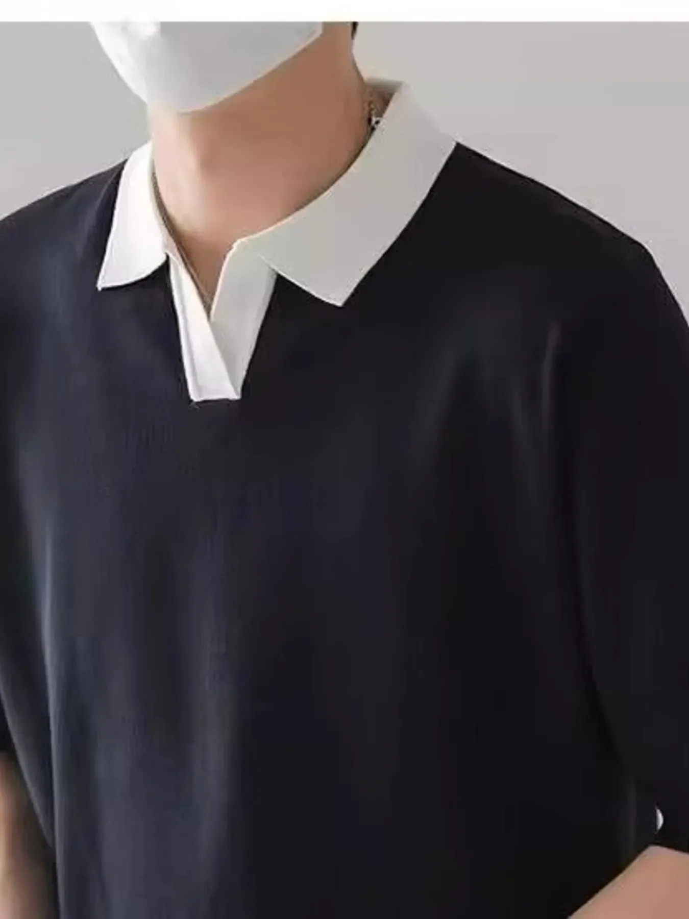 Men's Full Size Contrast Collar Short Sleeve Polo Shirt Plus Size sold by Gigi Laurent product image thumbnail 4